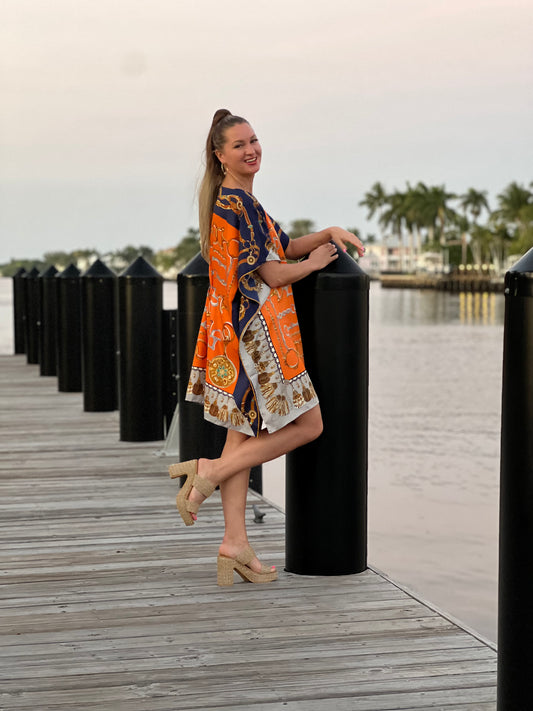 Caftan Orange and Blue Bit / Wholesale - Stacy Bradley Design