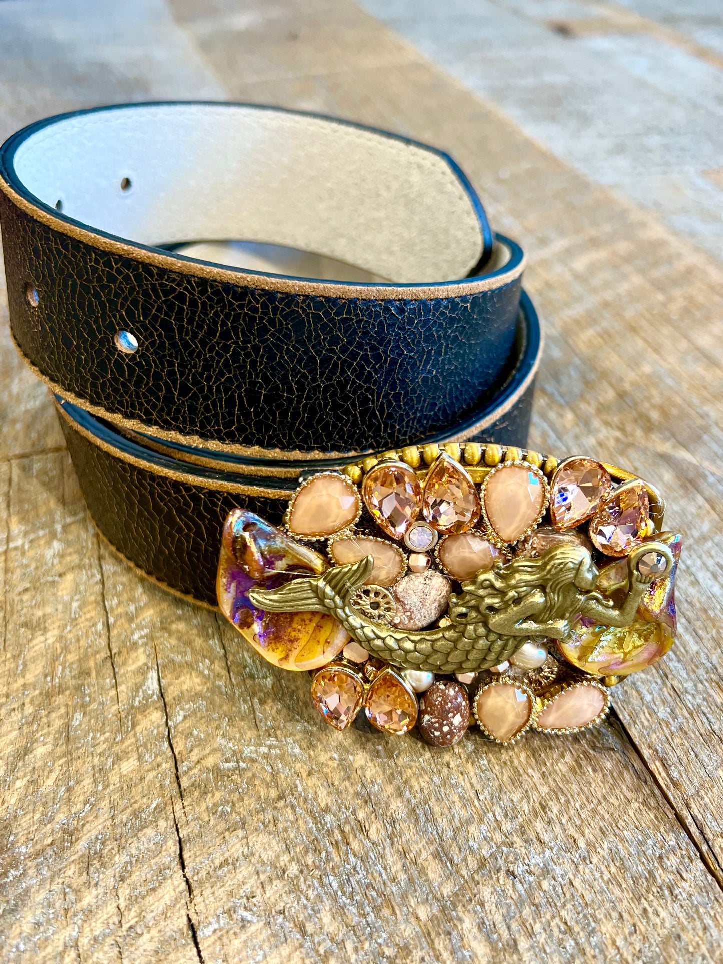 Belt Buckle / Mosaic Neutrals Mermaid - Stacy Bradley Design