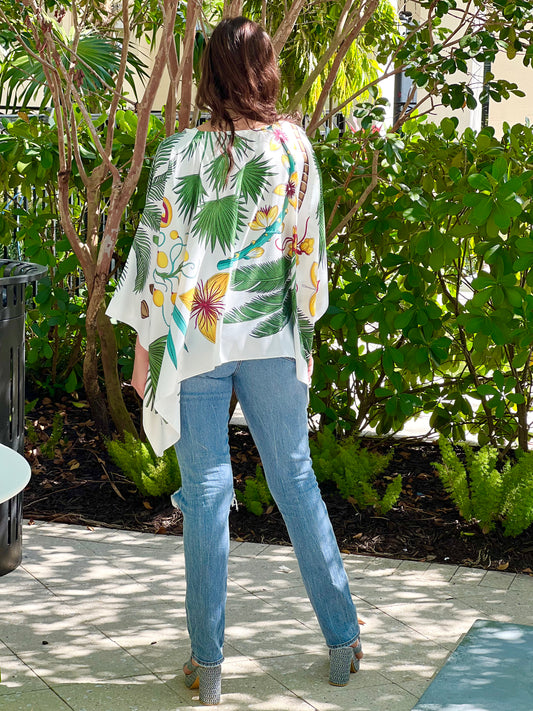 Tunic / Tropical White Palm / Wholesale - Stacy Bradley Design