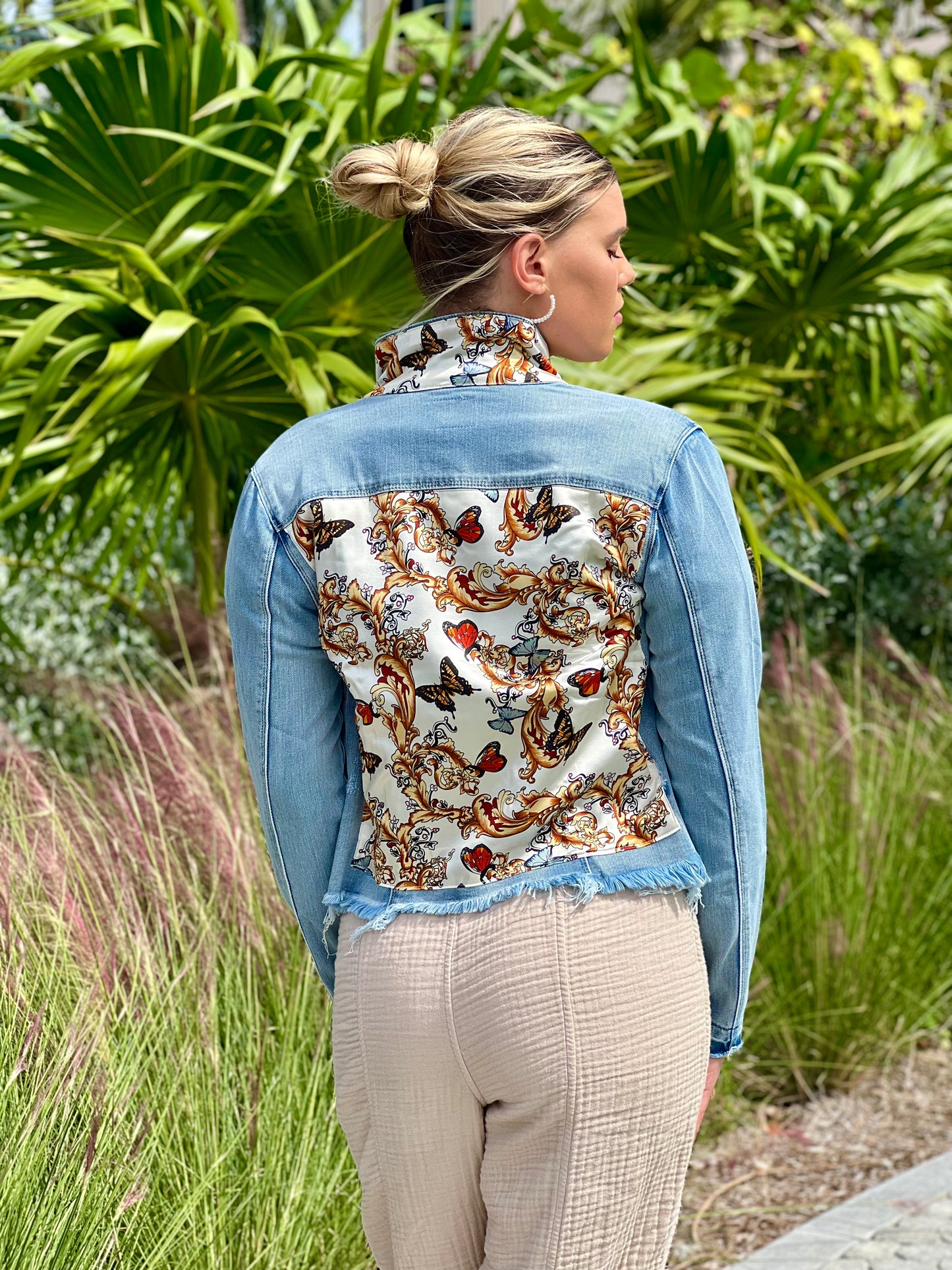 The Light Denim Jacket / Golden Butterfly - Stacy Bradley Design