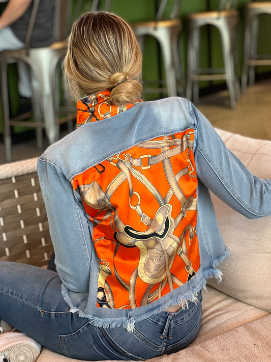 The Light Denim Jacket / Orange Equestrian - Stacy Bradley Design