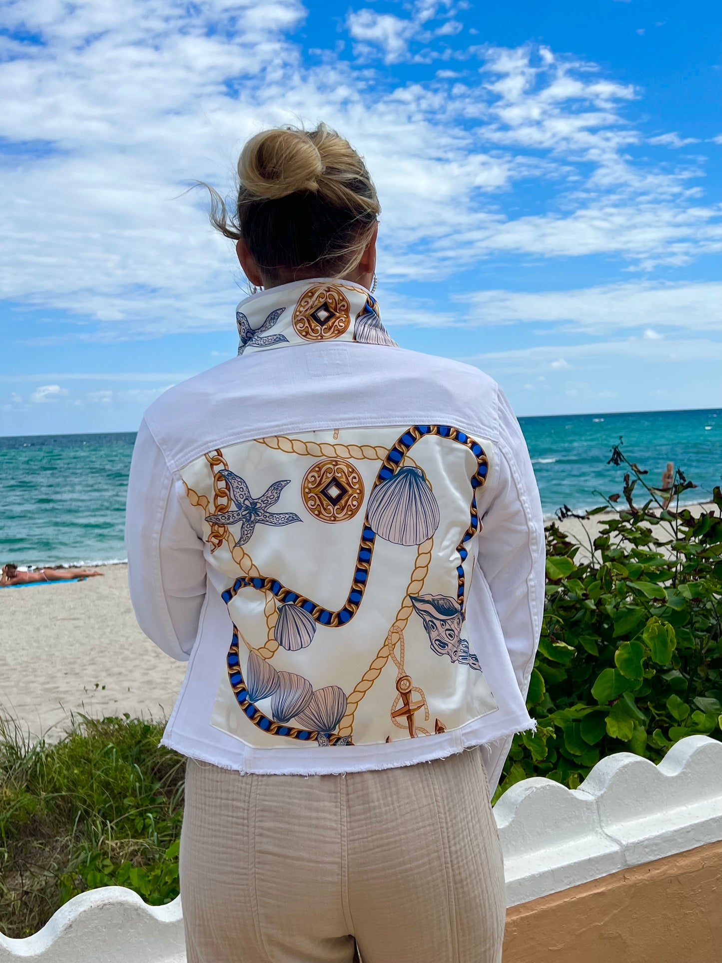 The White Denim Jacket / Ocean Inspiration - Stacy Bradley Design