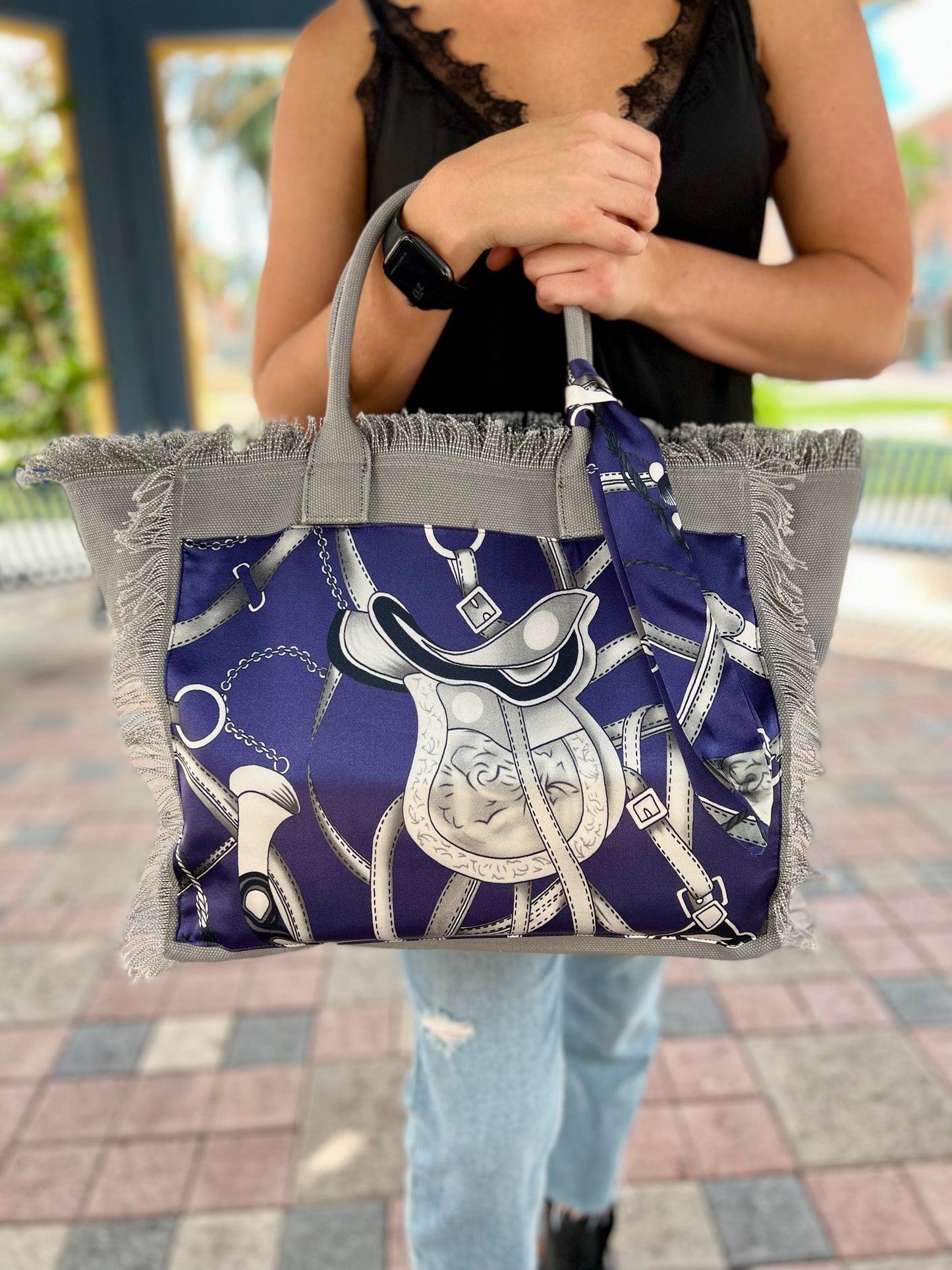 Tote Bag / Silver Equestian - Stacy Bradley Design