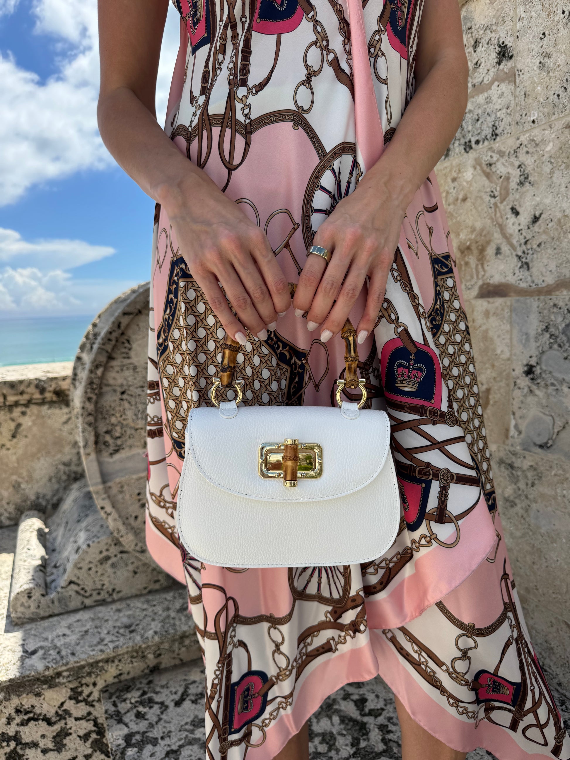 Purse / Como Crossbody Italian Leather / white - Stacy Bradley Design