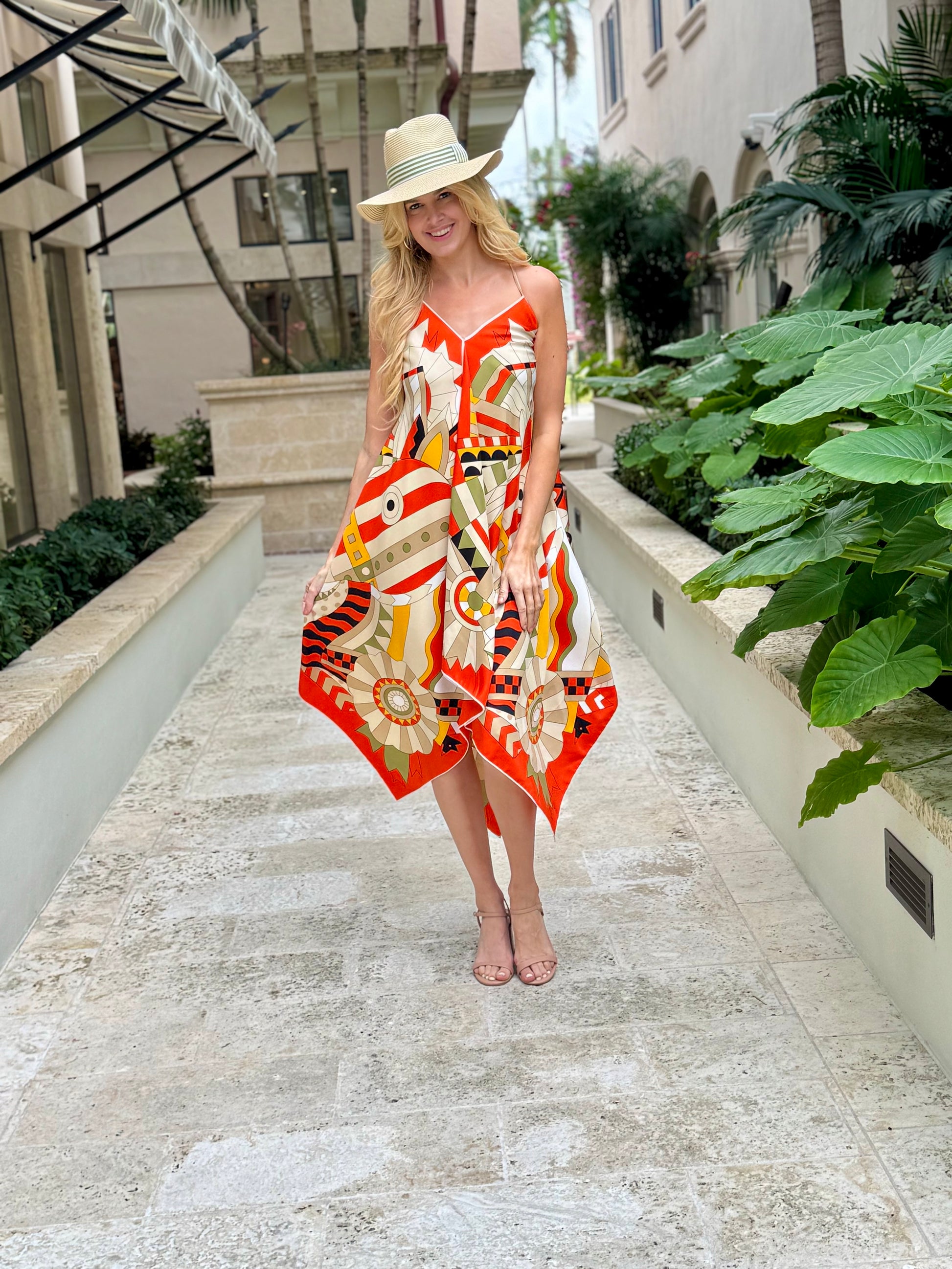 orange dress silk Ulla Johnson Freesia Gown