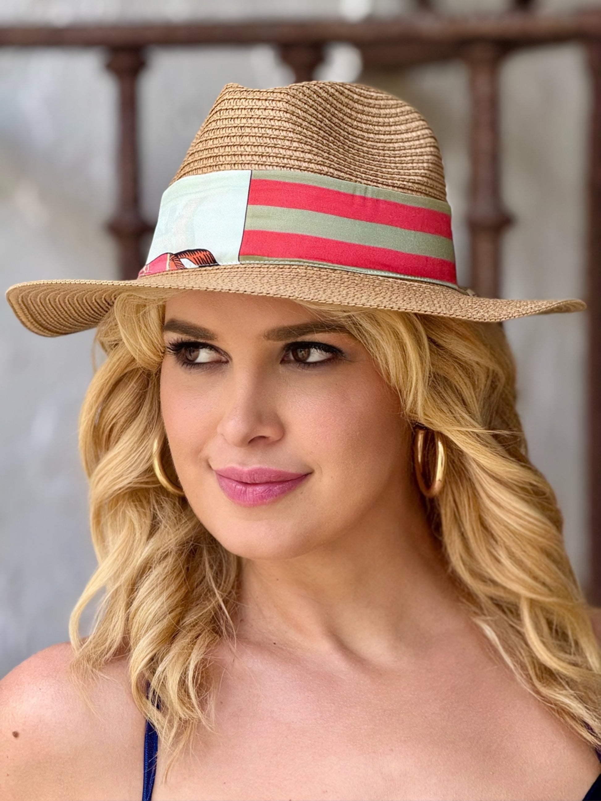 Hat / Sage and Coral Horse - Stacy Bradley Design