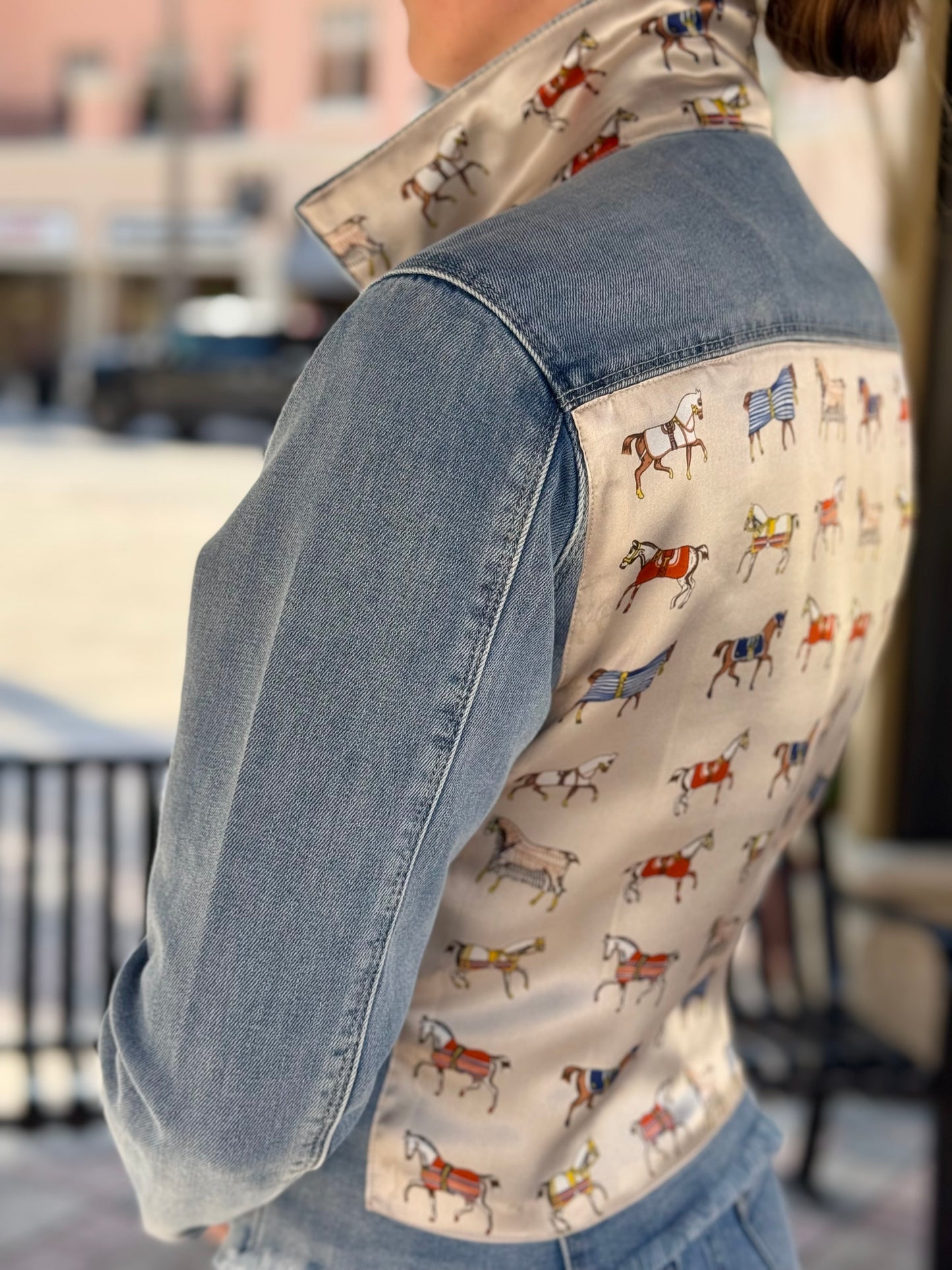 The Light Denim Jacket / Equine Elegance  / Pearl White