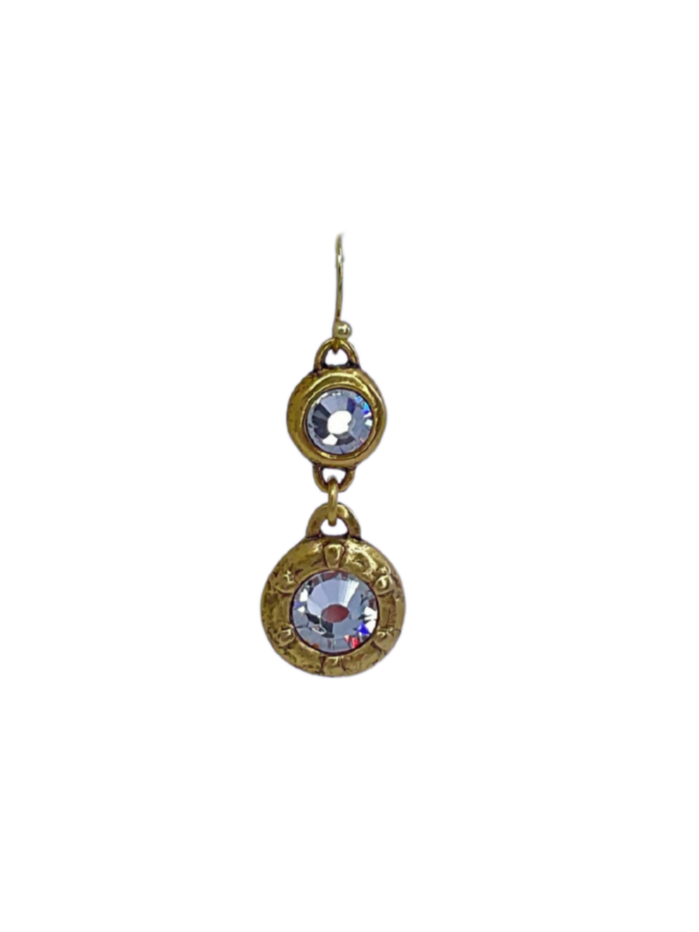 Gold Plated Double Swarovski Crystal Earrings