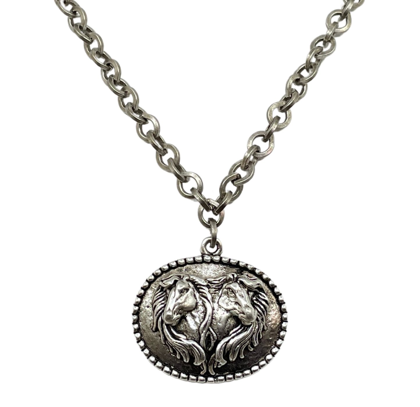 Sterling Plated 18" Chain with Vintage Horse Pendant - Stacy Bradley Design