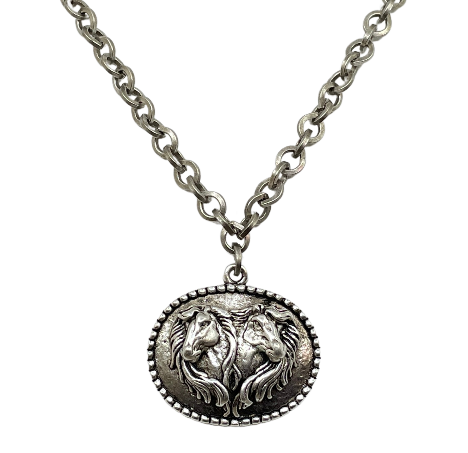 Sterling Plated 18" Chain with Vintage Horse Pendant - Stacy Bradley Design
