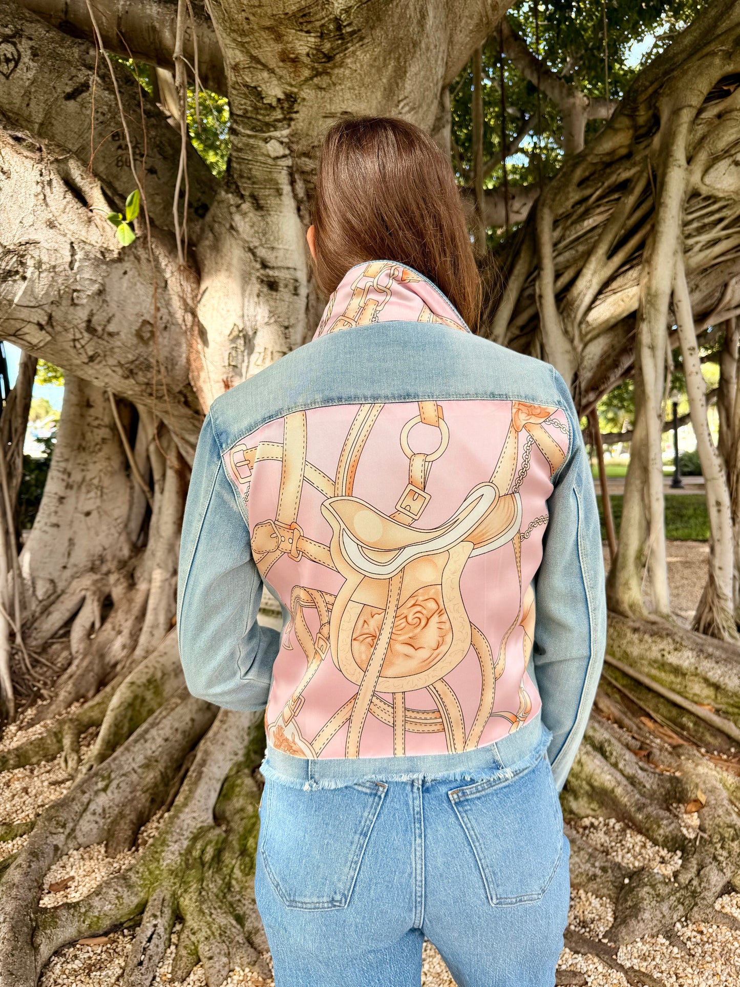 The Light Denim Jacket / Pink Equestrian