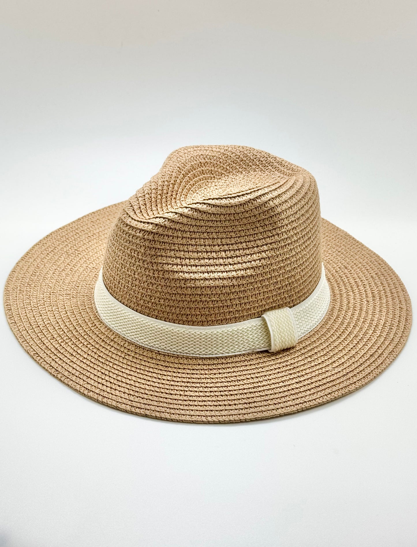 Hat / Cream White Band / Natural / Wholesale - Stacy Bradley Design