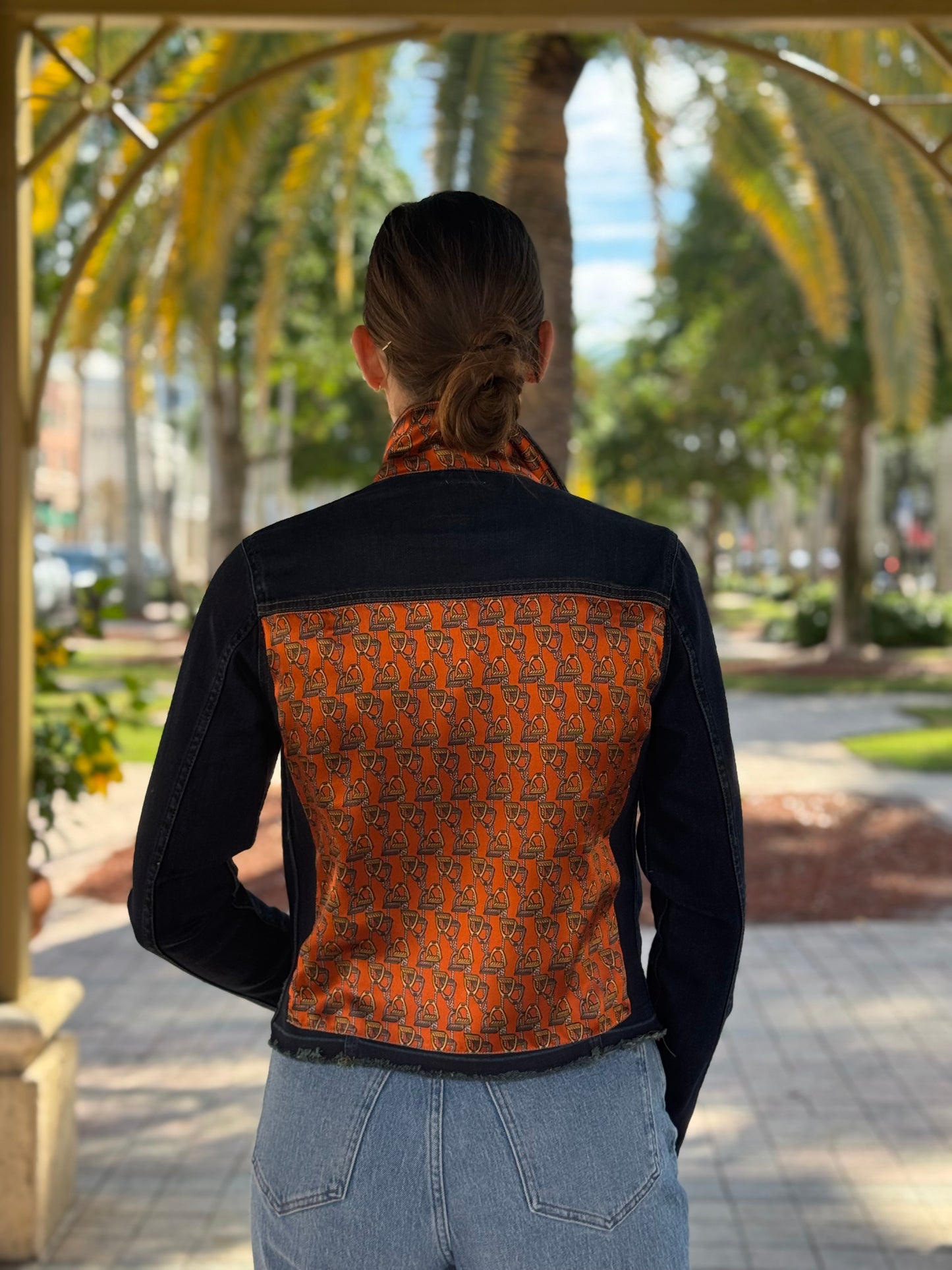 The Dark Denim Jacket / Lot’s of Stirrups / Orange