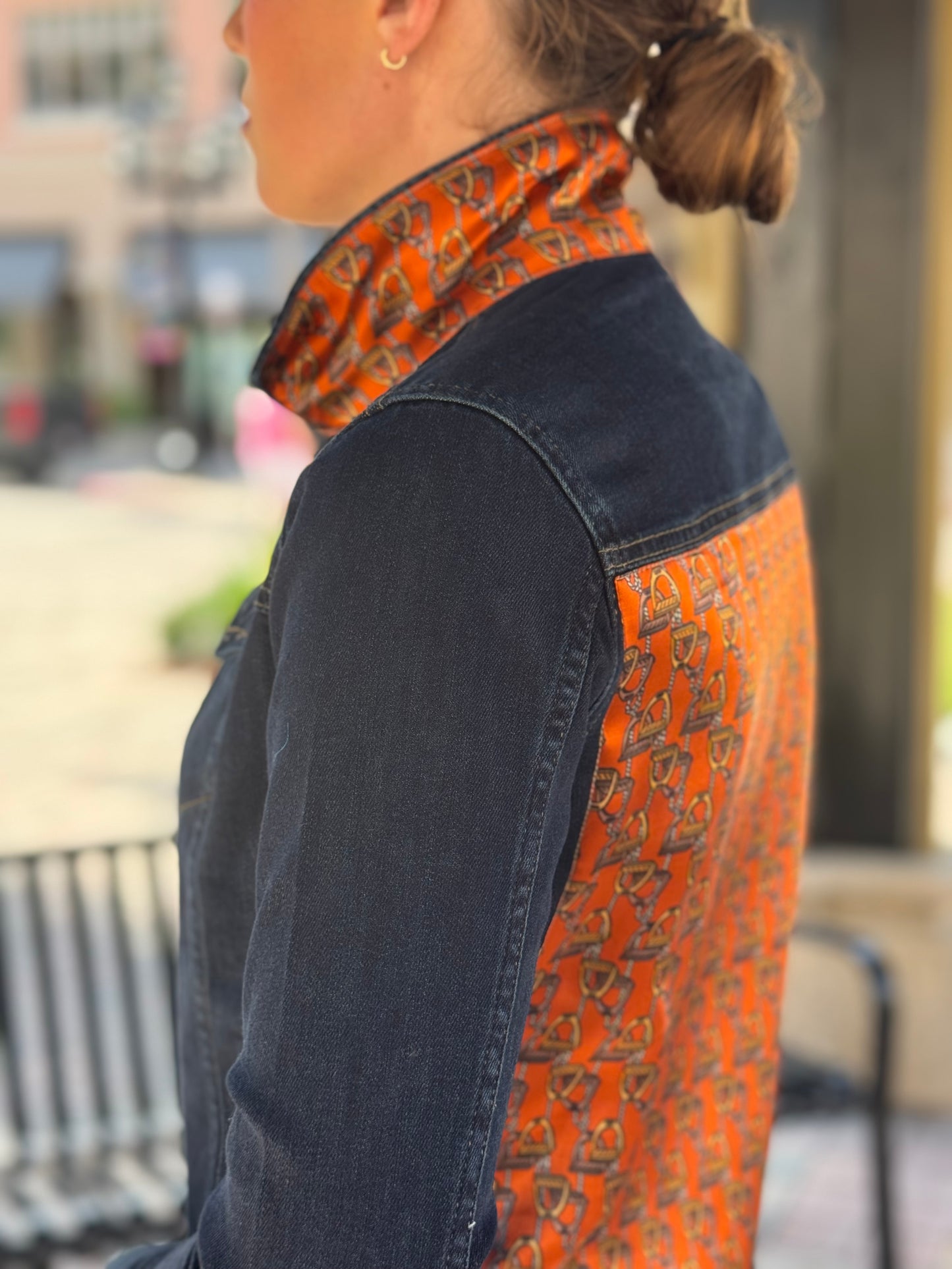 The Dark Denim Jacket / Lot’s of Stirrups / Orange