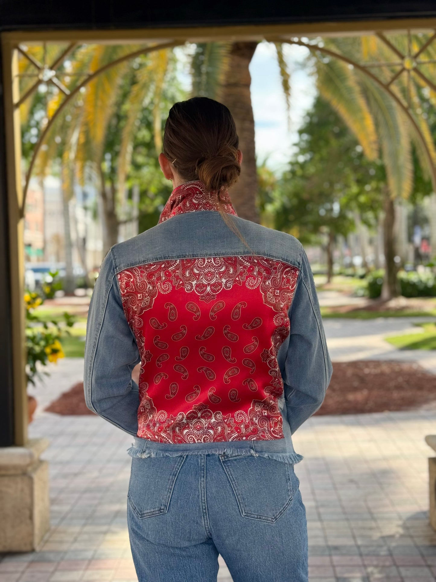 The Light Denim Jacket / Western Paisley Red