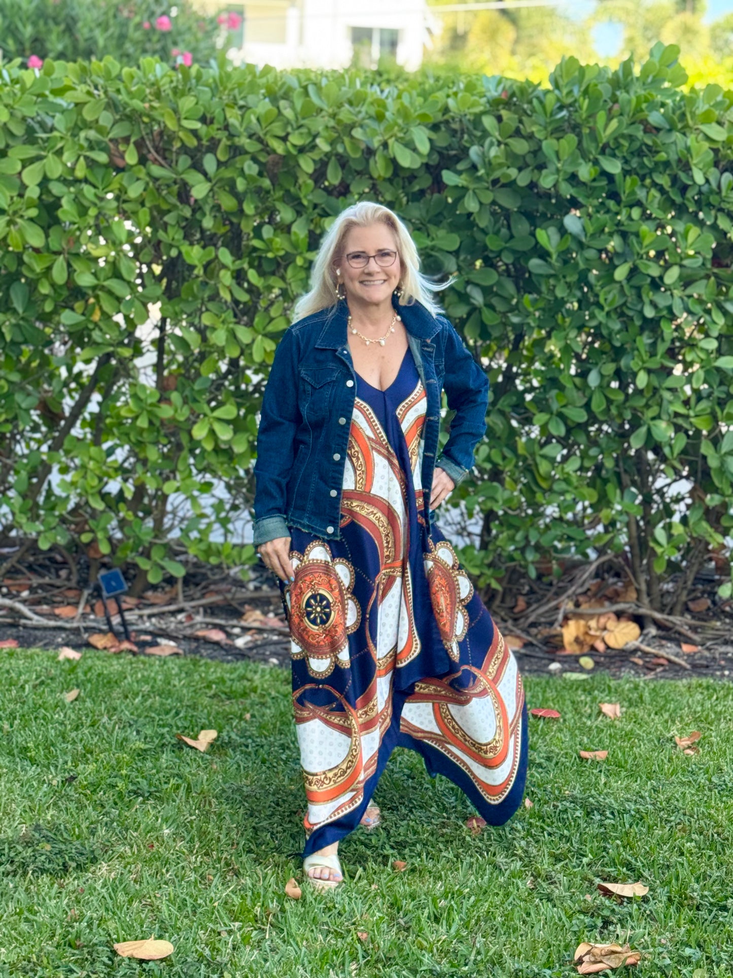 Silk Dress / Navy Elegance