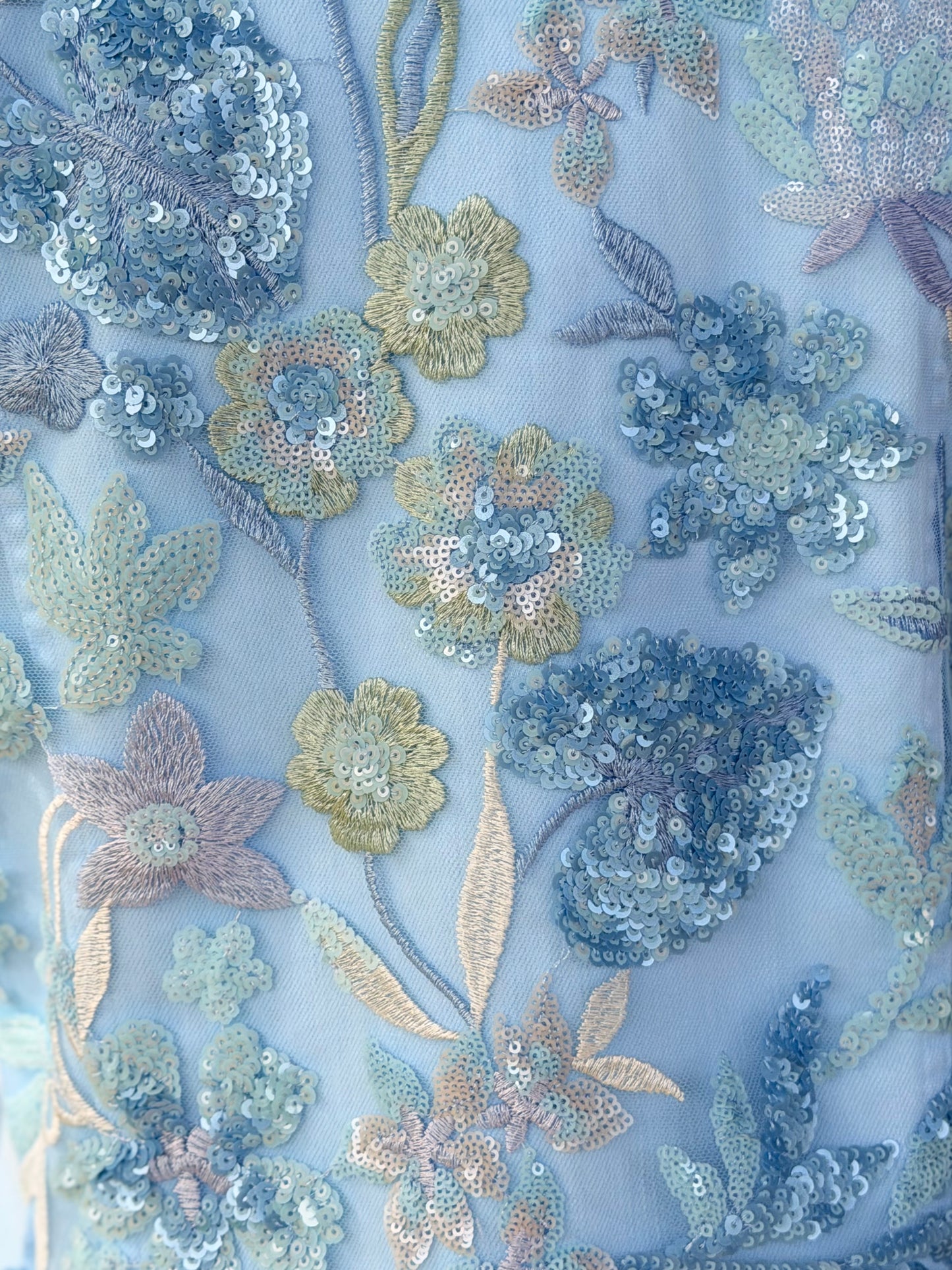 The Nantucket Blue Denim Jacket / Blue Sequins - Stacy Bradley Design