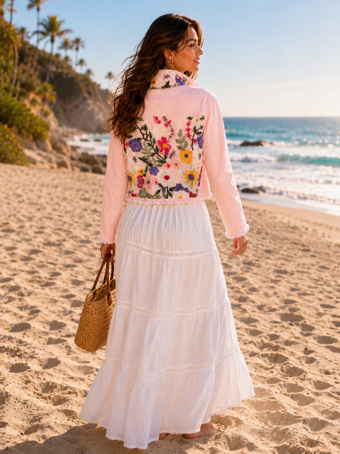 The Pink Denim Jacket / Petals & Lace