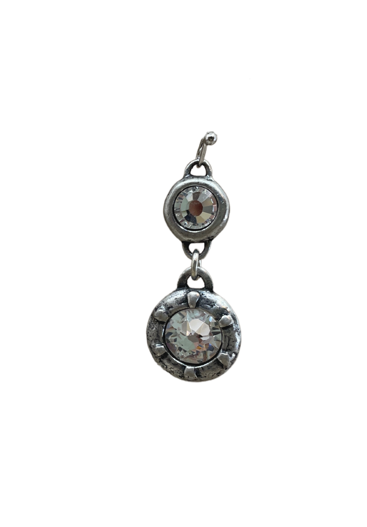 Sterling Plated Double Swarovski Crystal Earrings