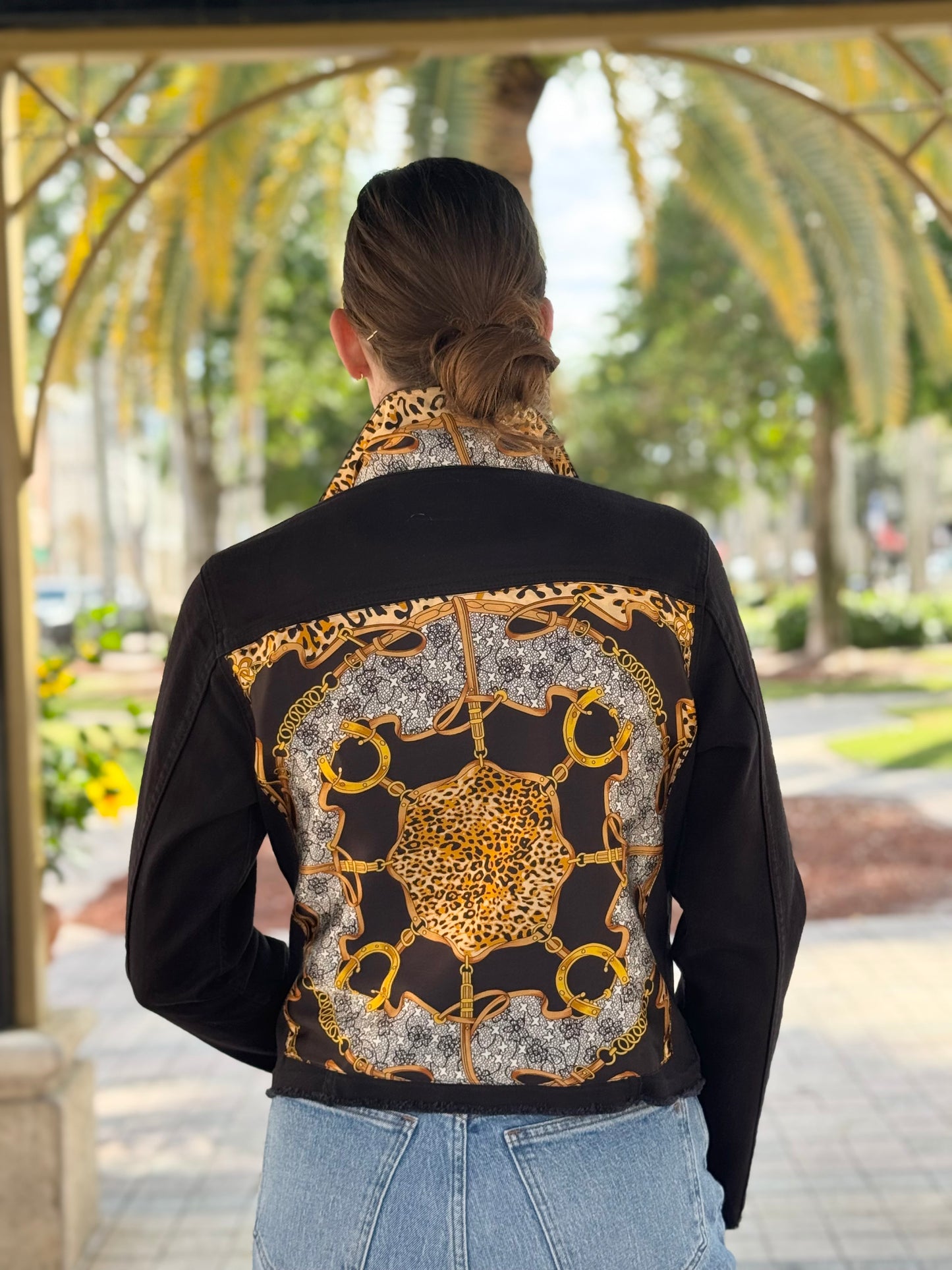 The Black Denim Jacket / Lucky Leopard
