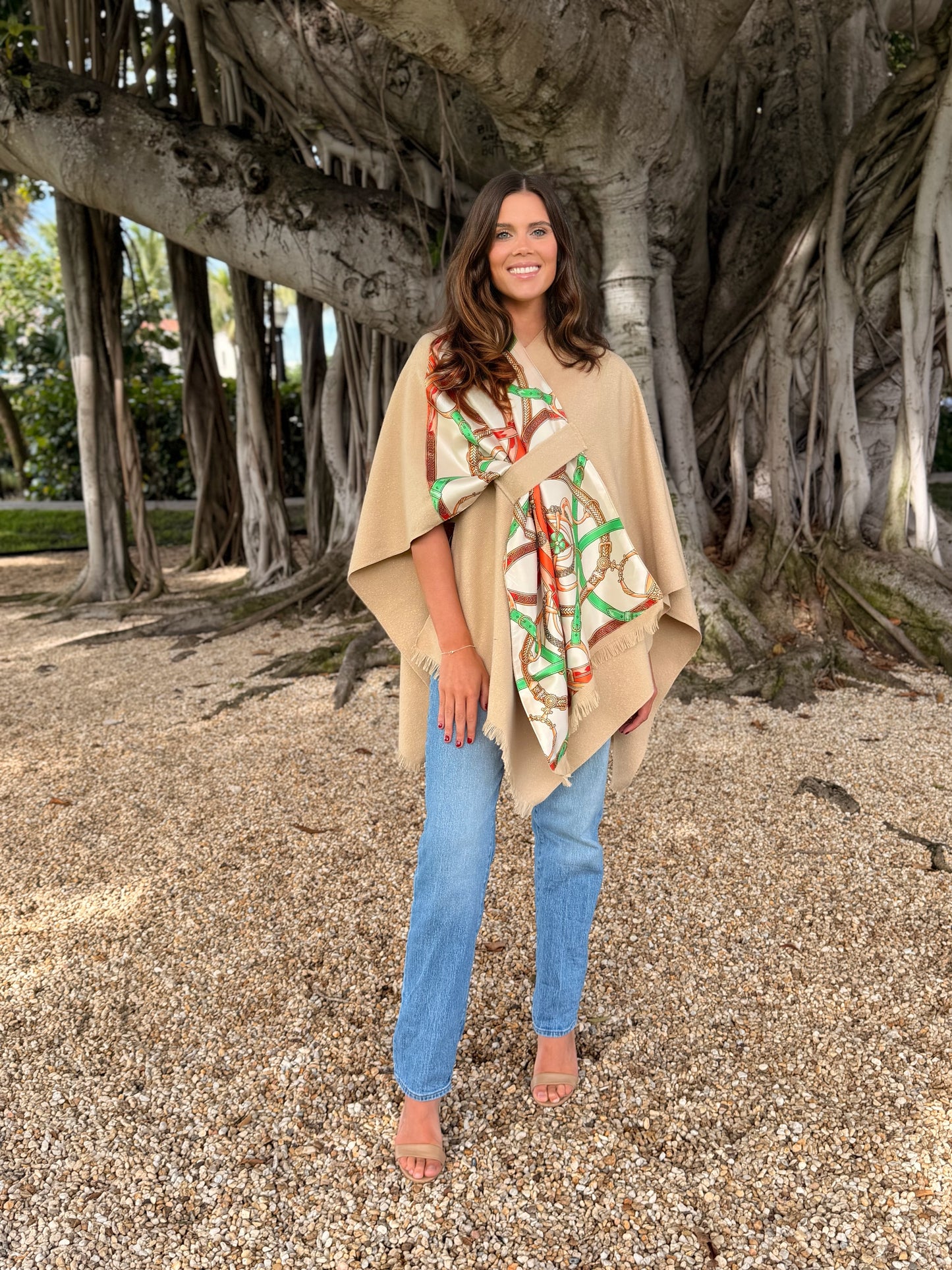 Pull Through Wrap / Beige / Orange Stirrup