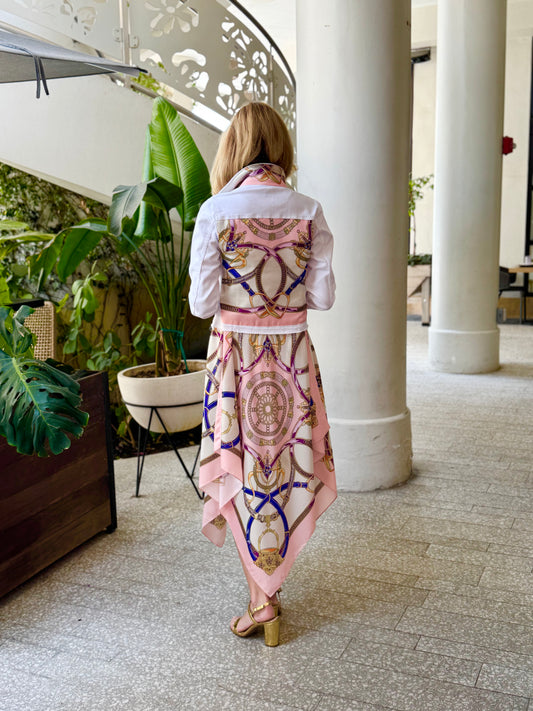 The White Denim Jacket / Purple Stirrup