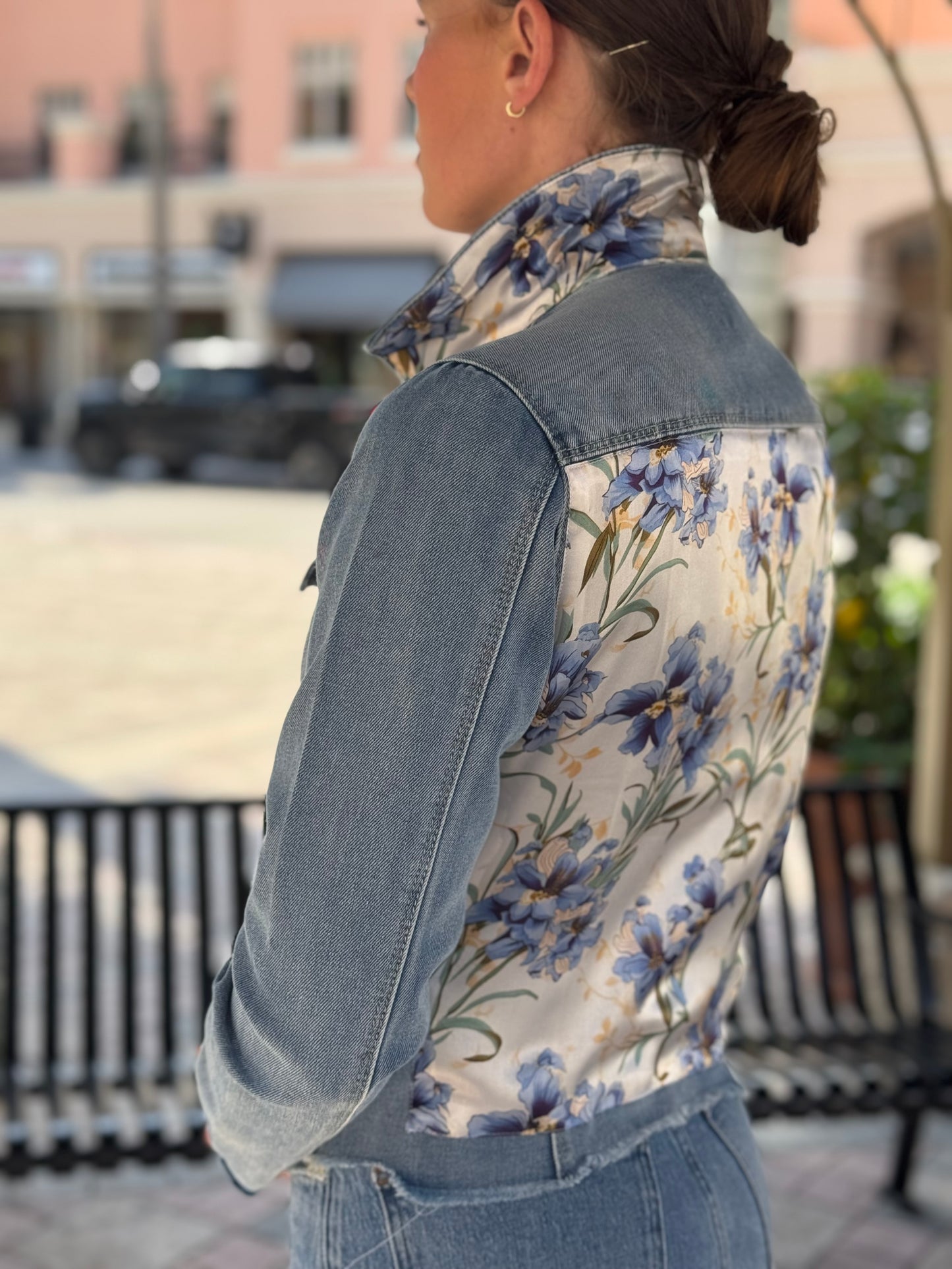 The Light Denim Jacket / Blooming Iris