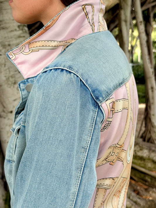 The Light Denim Jacket / Pink Equestrian