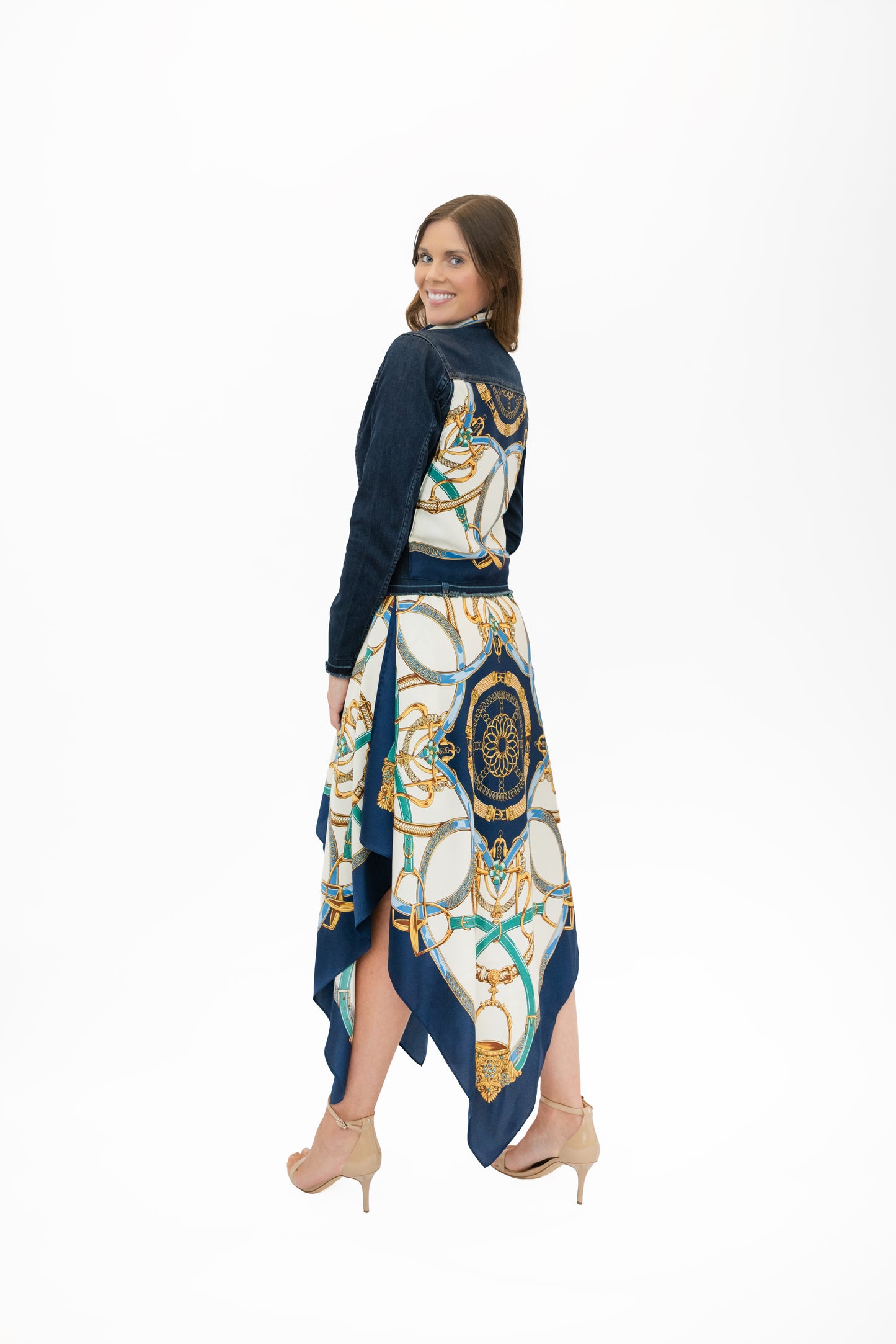 Silk Dress / Blue Stirrup
