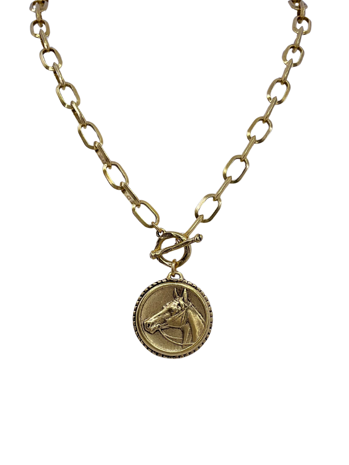 Vintage Reproduction Gold Plated Horse Coin