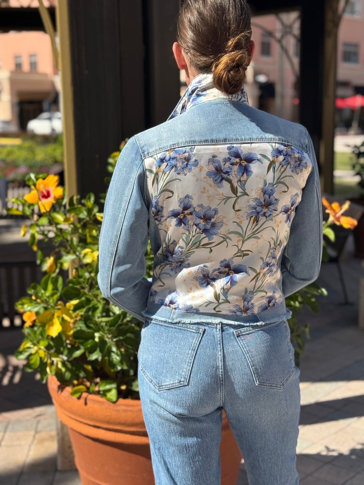 The Light Denim Jacket / Blooming Iris