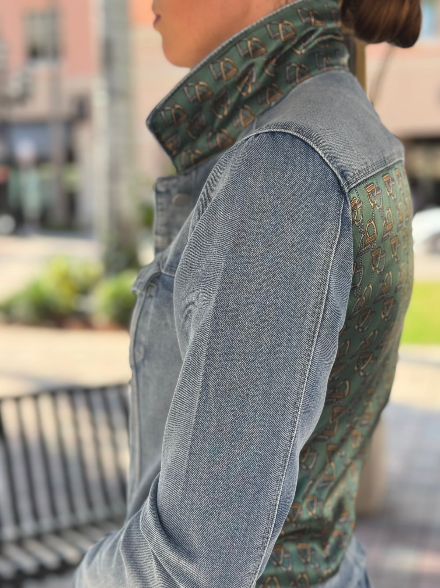 The Light Denim Jacket / Lot’s of Stirrups / Green
