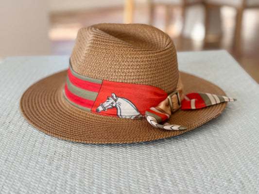 Hat / Sage and Coral Horse - Stacy Bradley Design