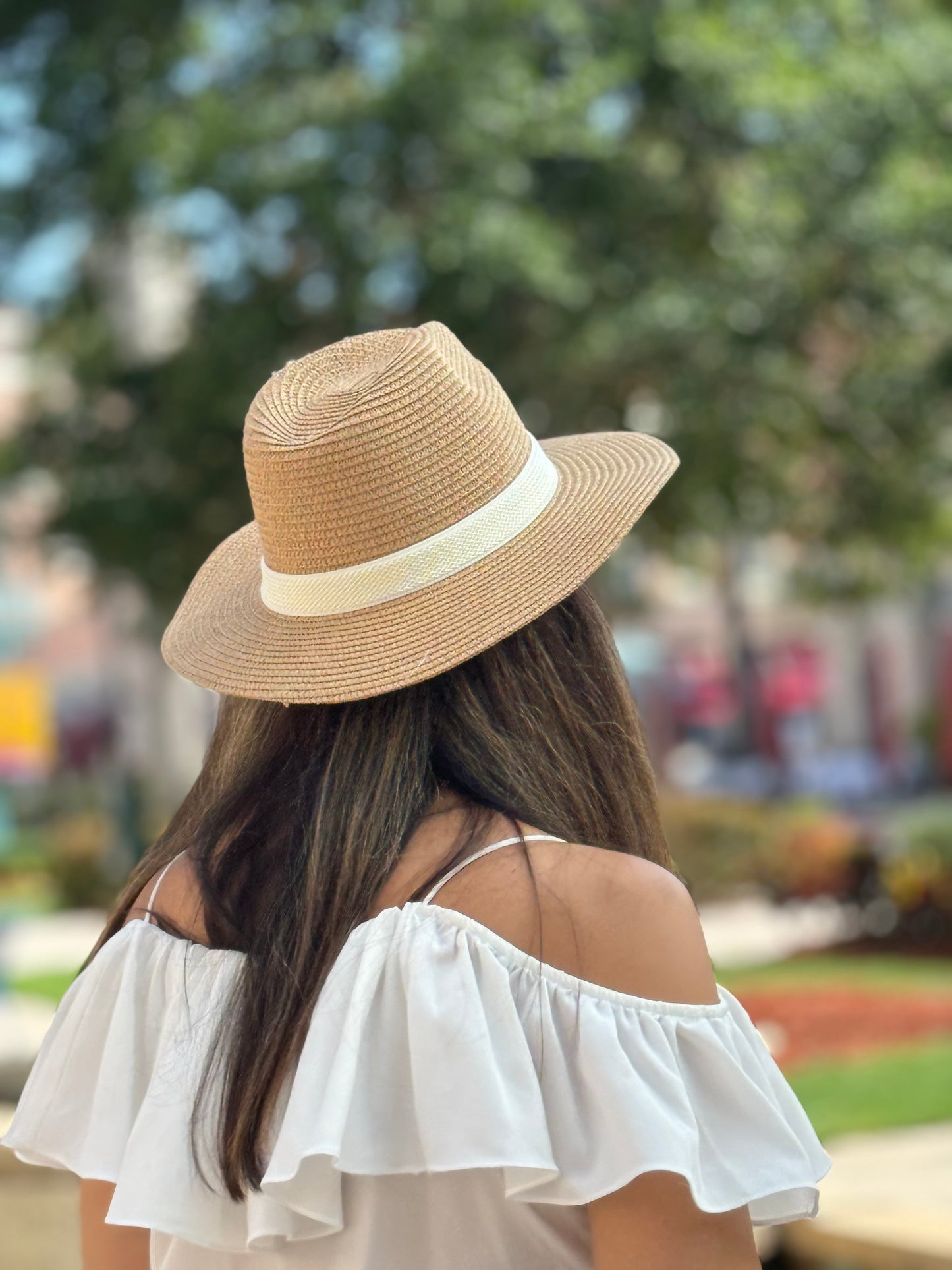 Hat / Cream White Band / Natural / Wholesale - Stacy Bradley Design