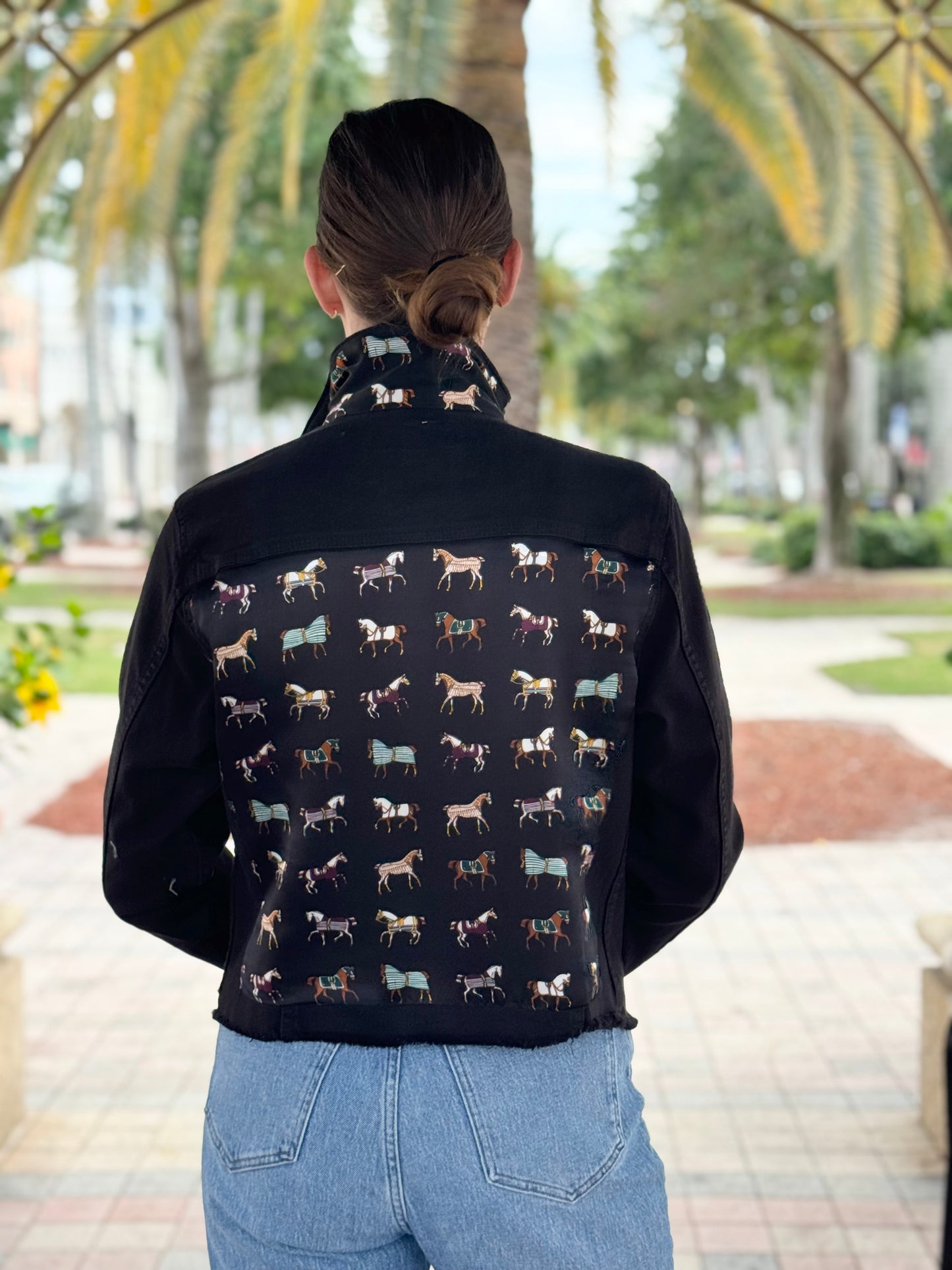 The Black Denim Jacket / Equine Elegance  / Jet Black