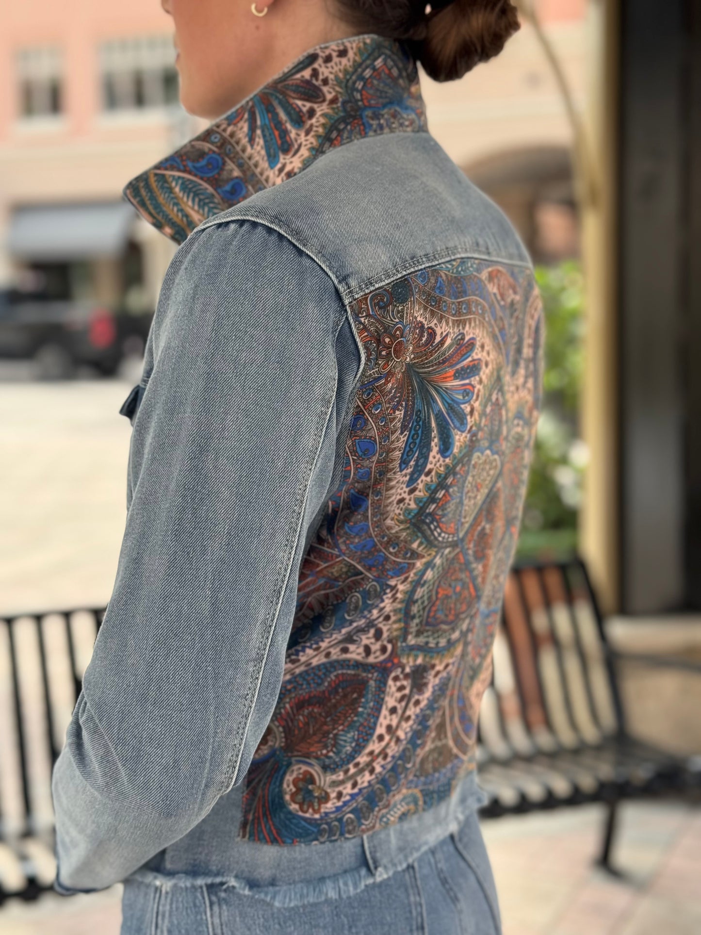 The Light Denim Jacket / Bohemian Paisley