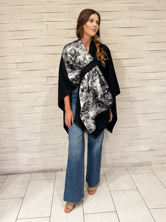 Pull Through Wrap / Black Toile - Stacy Bradley Design