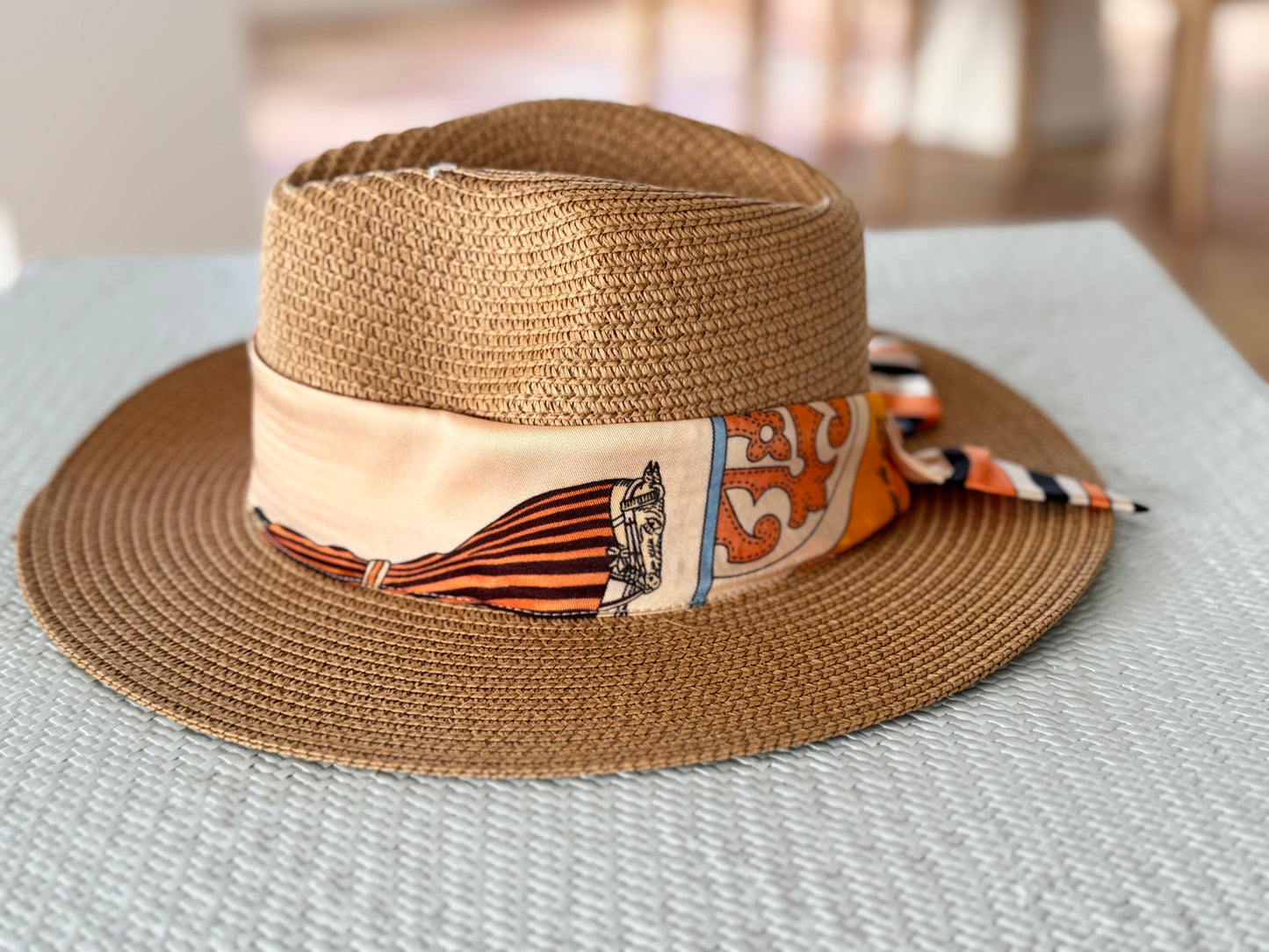 Hat / Light Blue Orange Horse - Stacy Bradley Design
