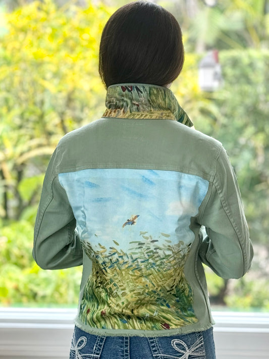 The Tea Leaf Green Denim Jacket / Let’s Fly