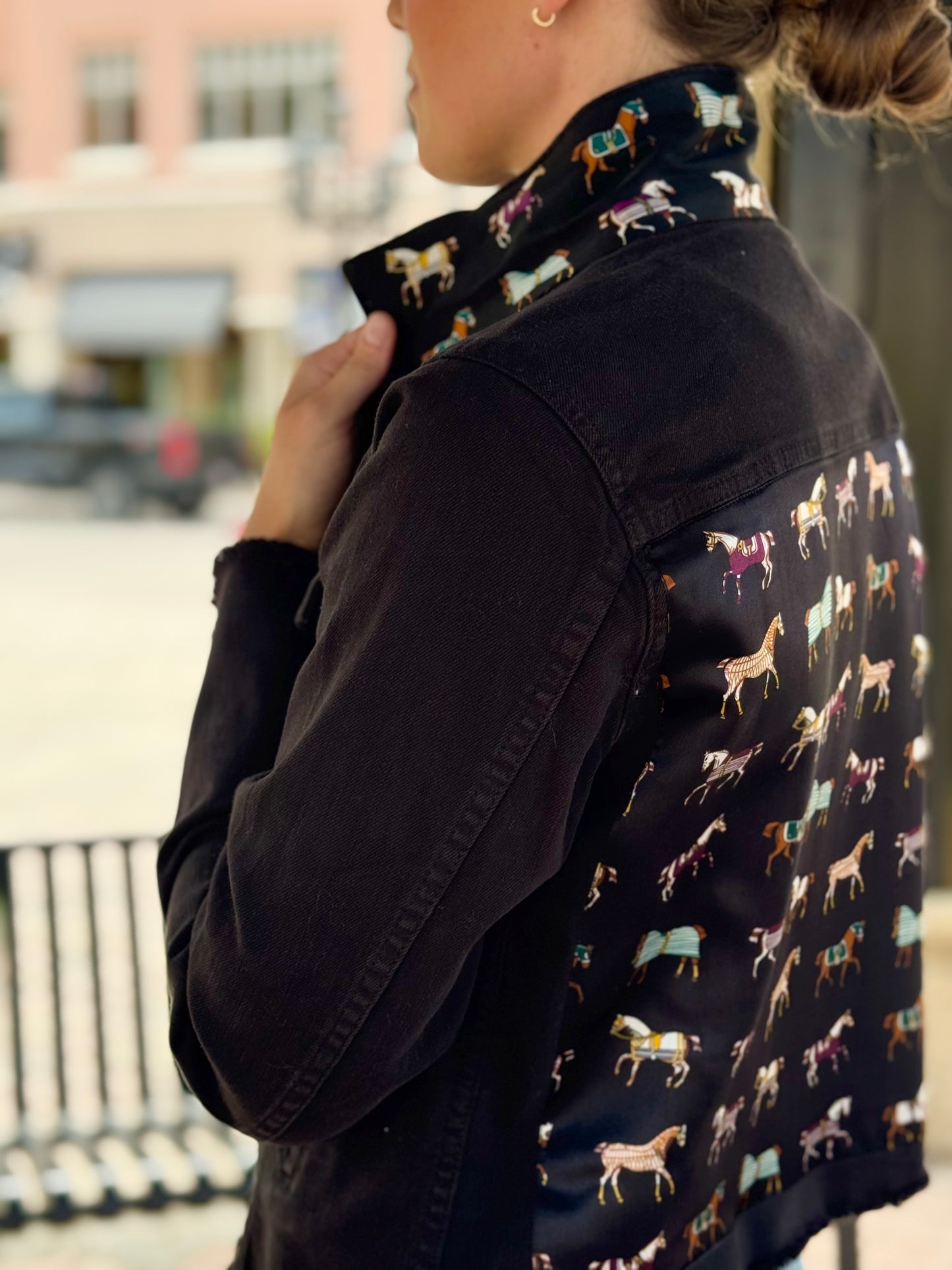 The Black Denim Jacket / Equine Elegance  / Jet Black