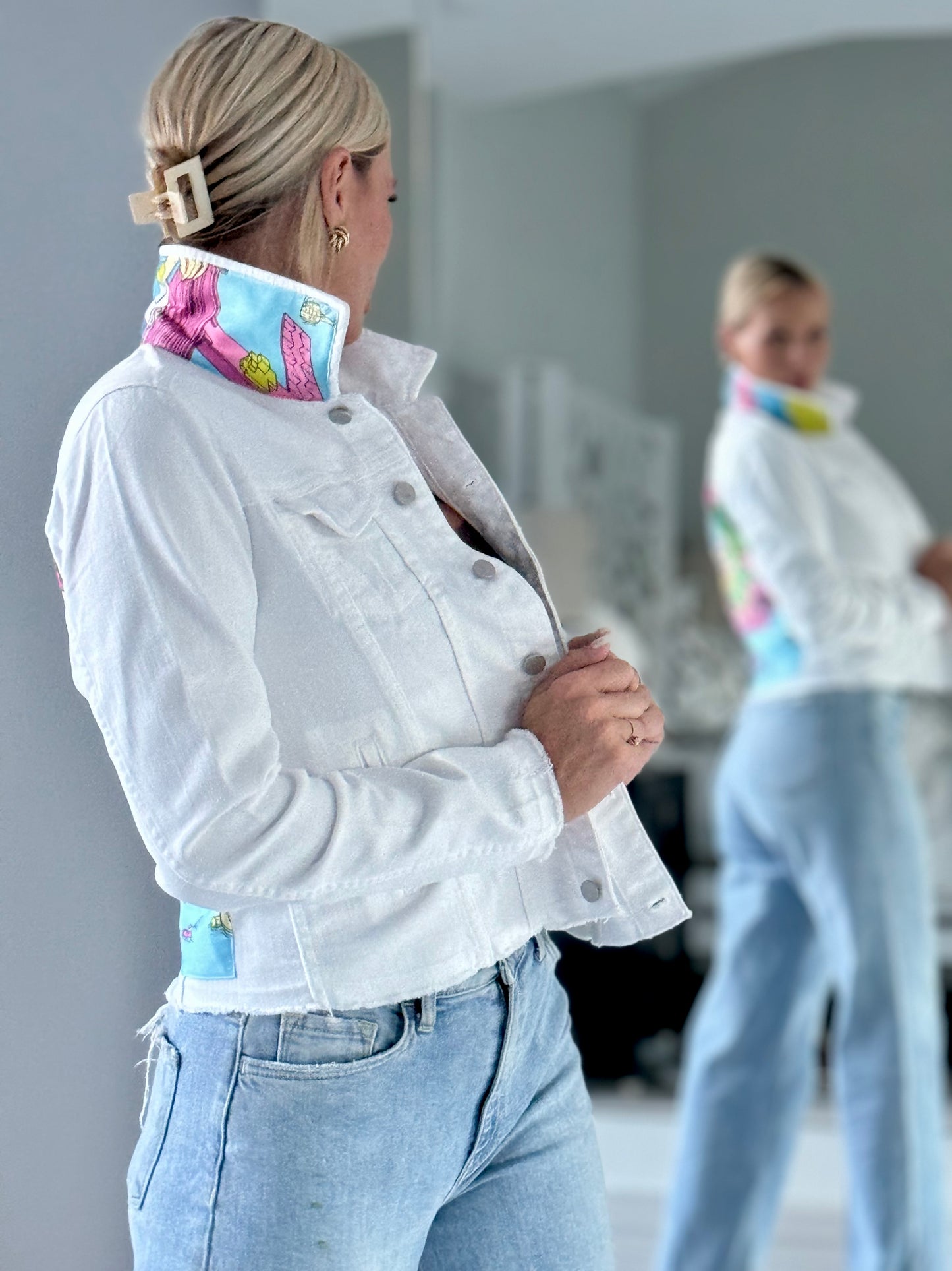 The White Demin Jacket / City Island / Wholesale - Stacy Bradley Design