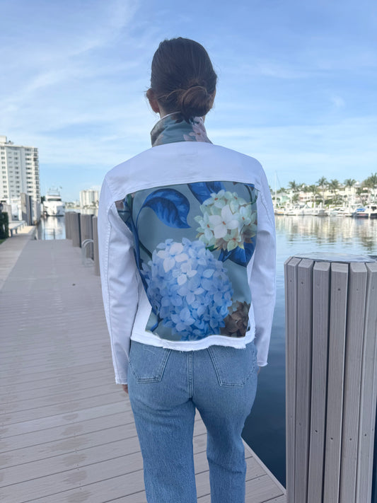 The White Denim Jacket / Mixed Hydrangea