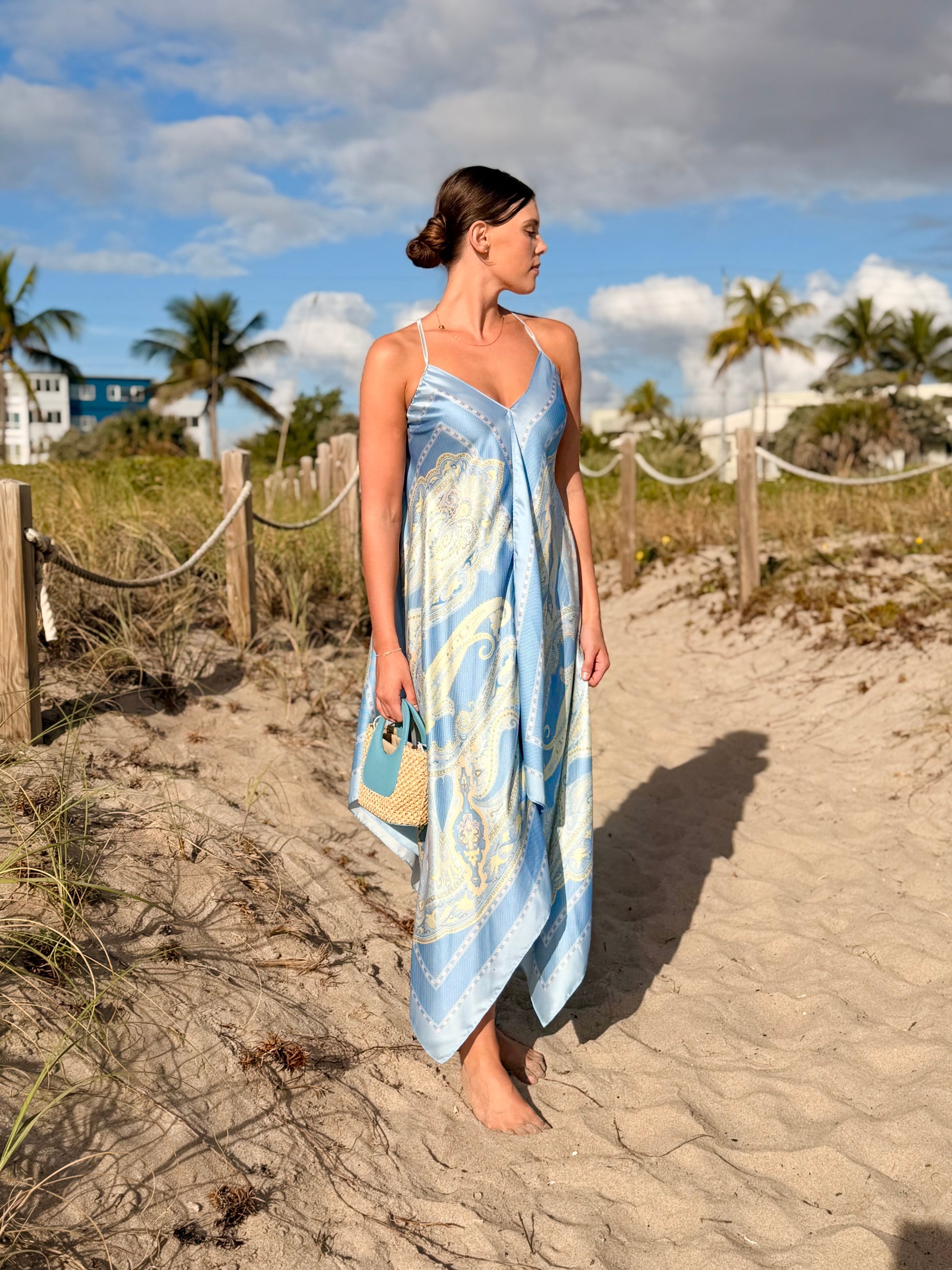 silk dress beach Etro, Printed halterneck silk Beach dress, Women, Multicolor, XL, Dresses