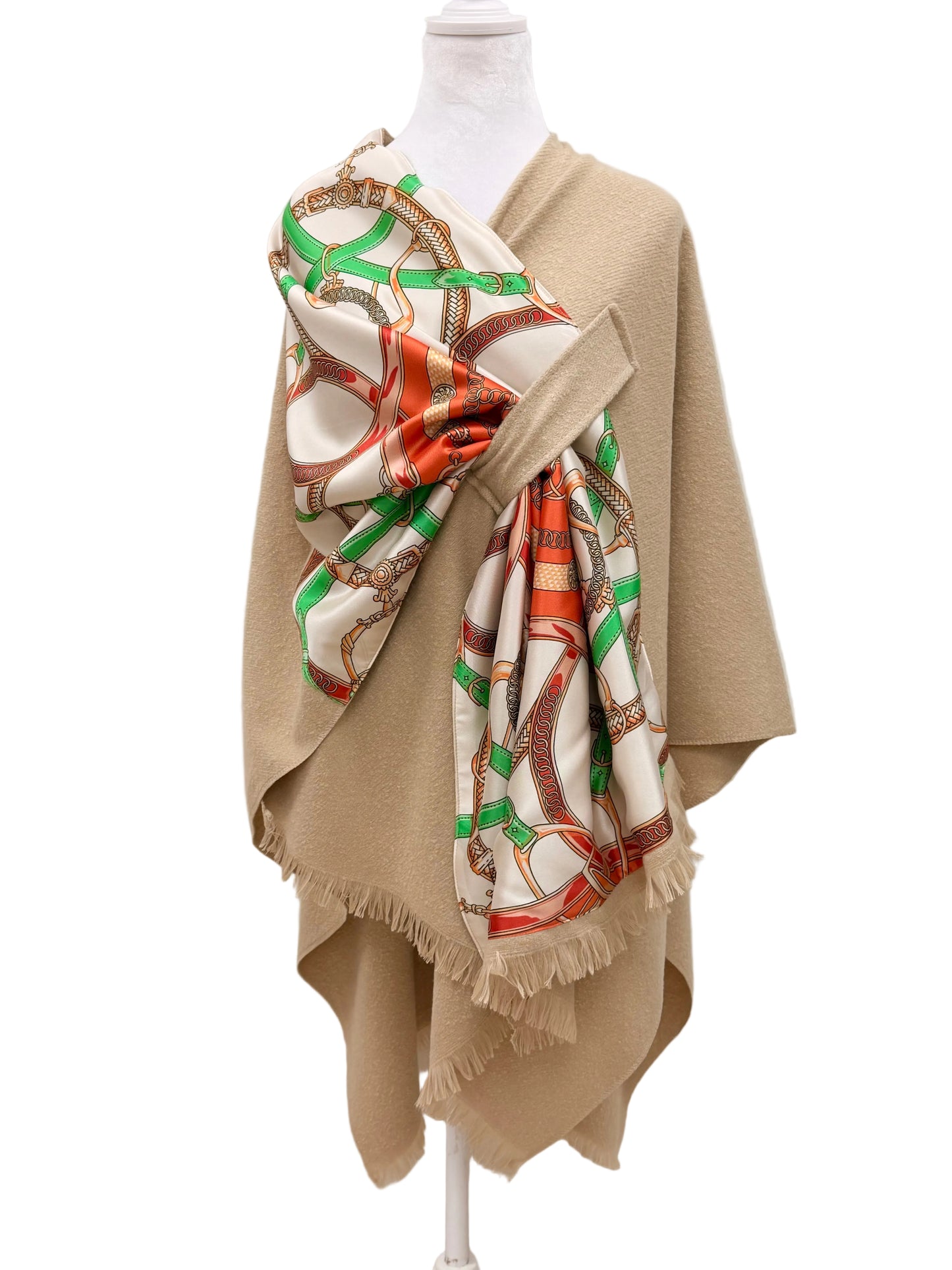 Pull Through Wrap / Beige / Orange Stirrup