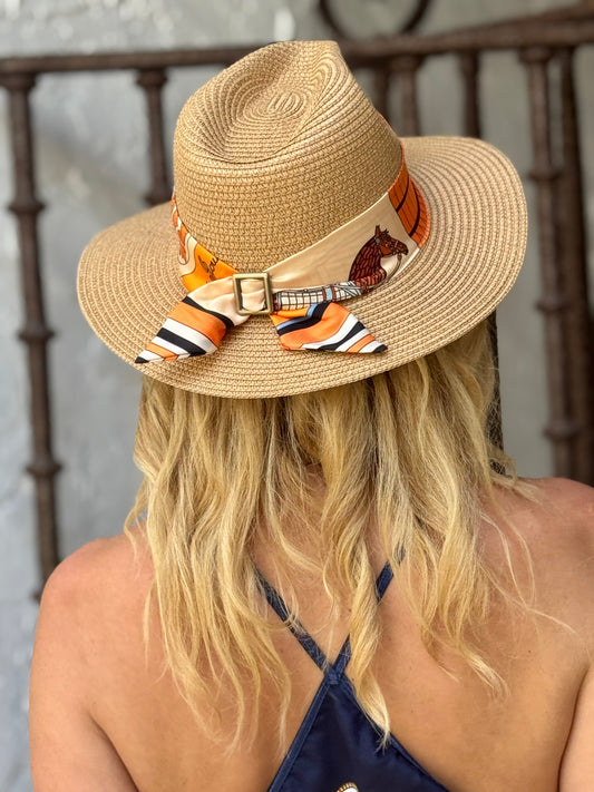 Hat / Light Blue Orange Horse