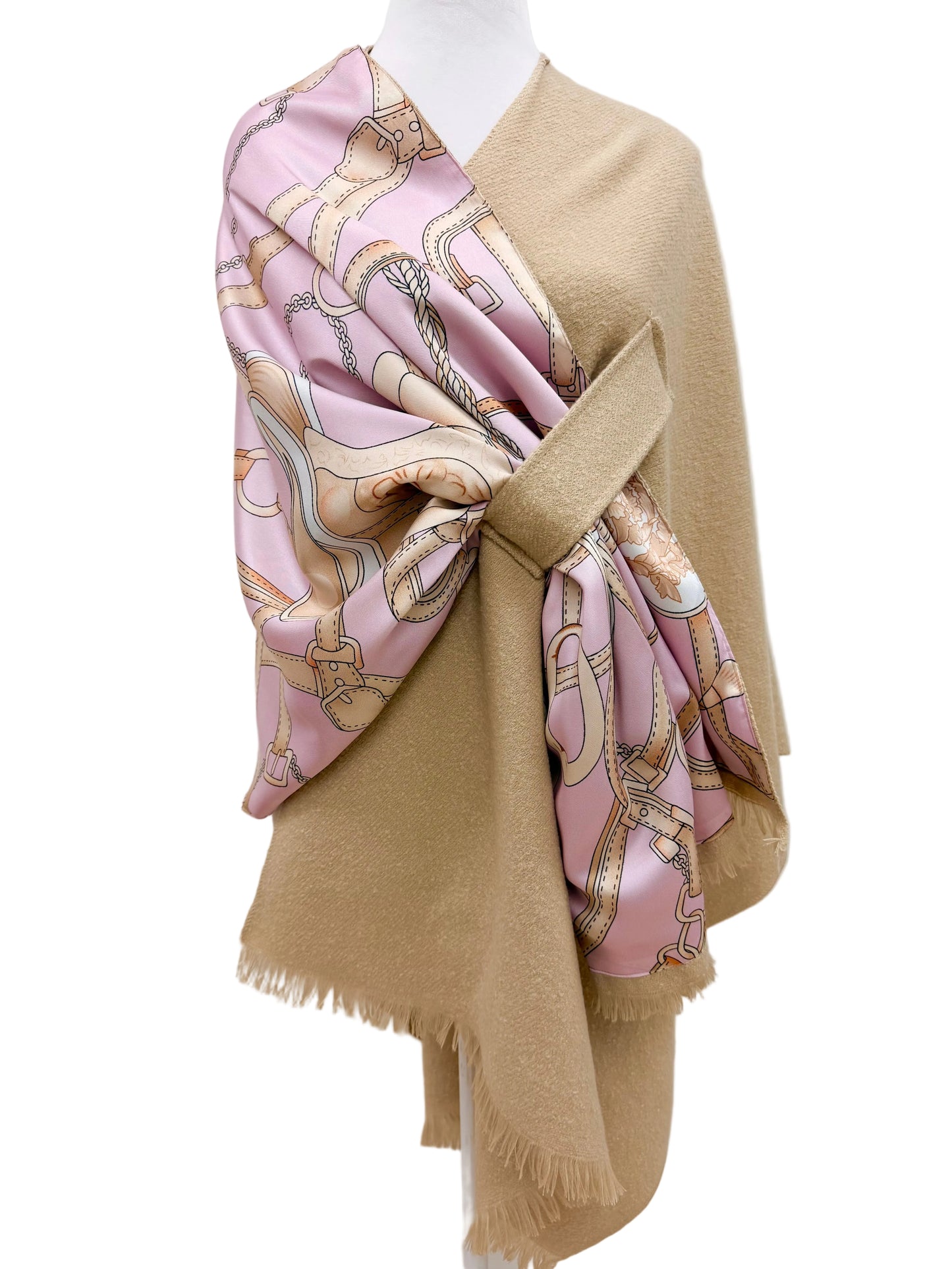 Pull Through Wrap / Beige / Pink Equestrian