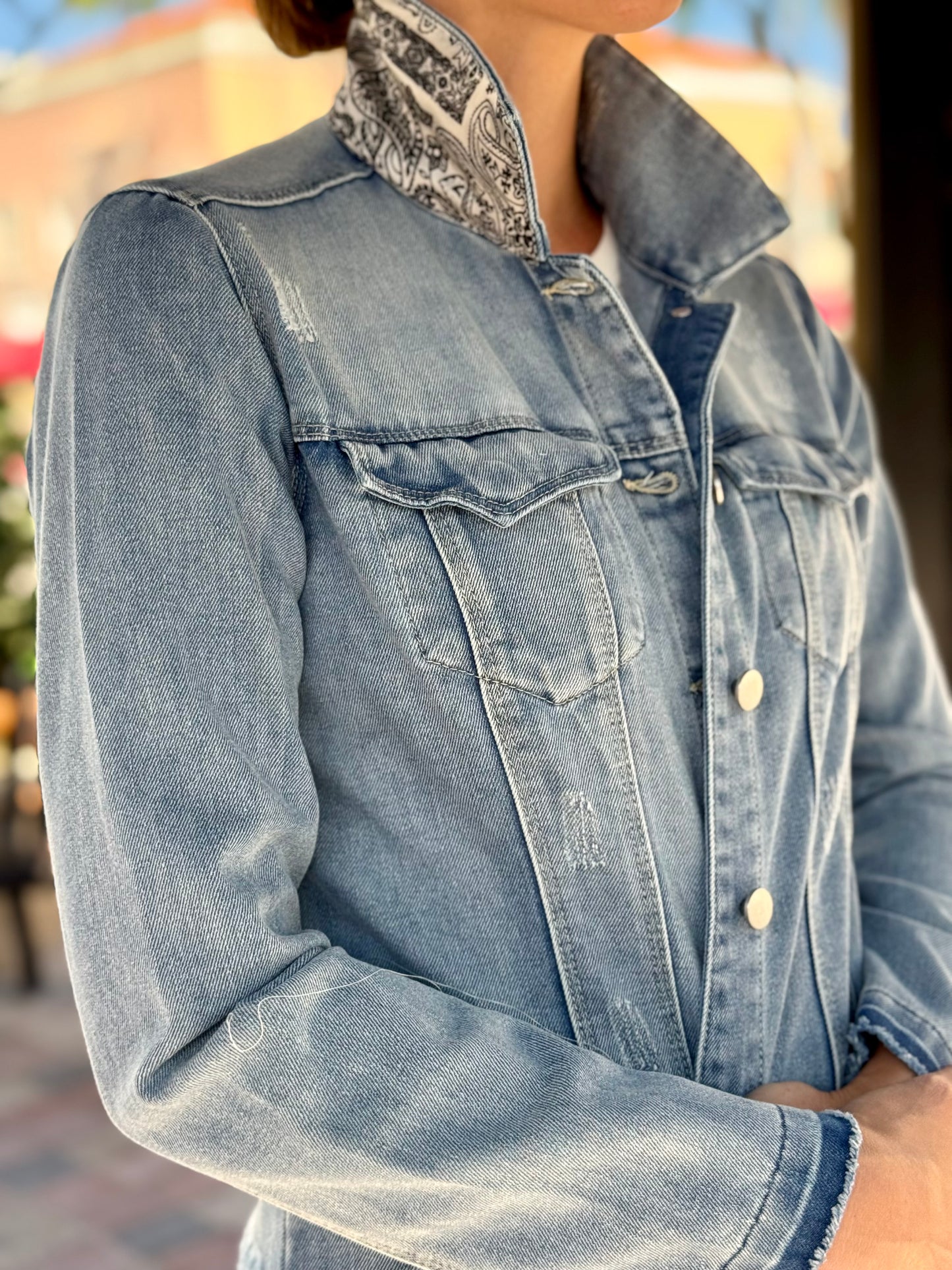 The Light Denim Jacket / Western White