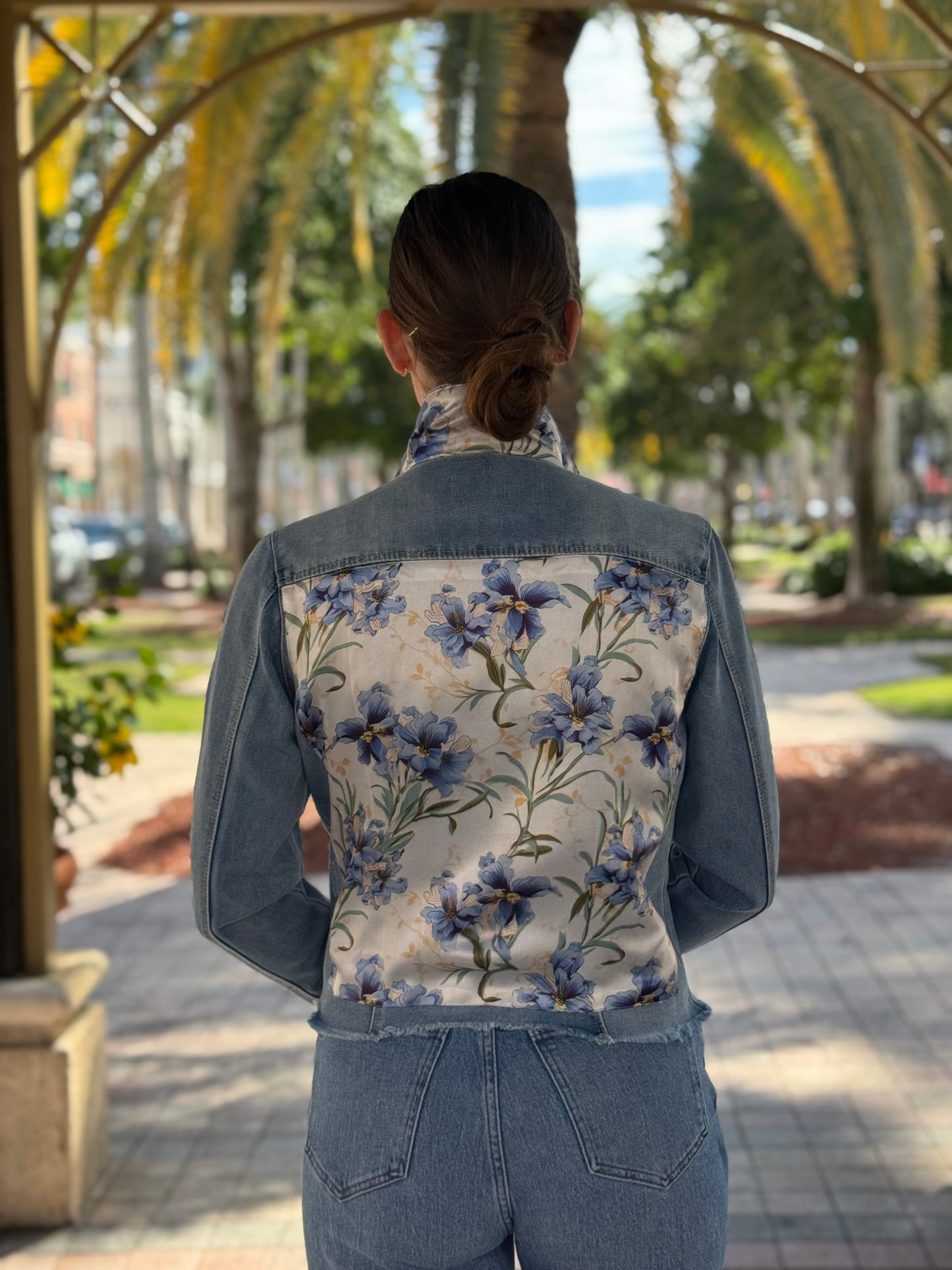 The Light Denim Jacket / Blooming Iris