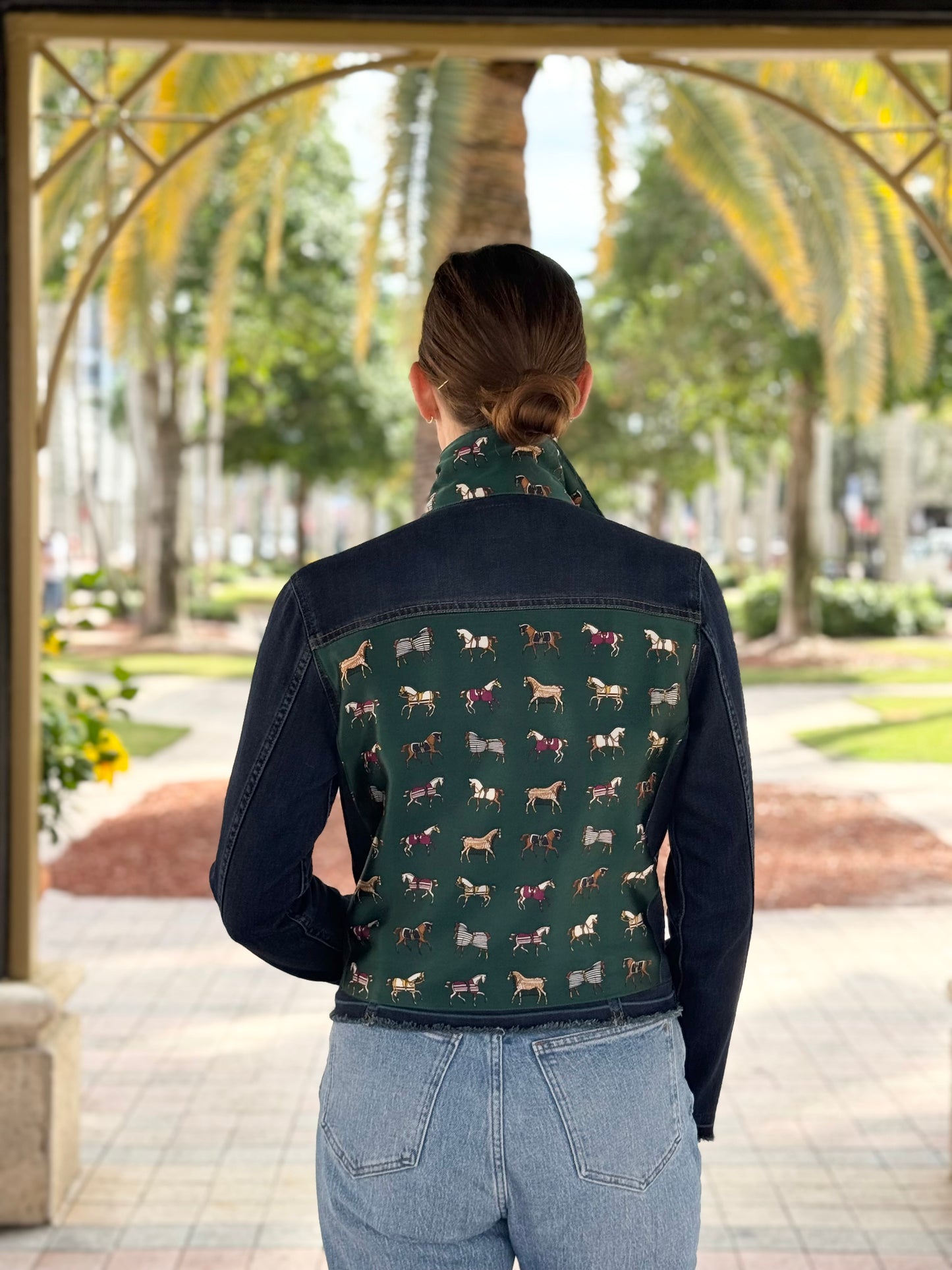 The Dark Denim Jacket / Equine Elegance  / Hunter Green
