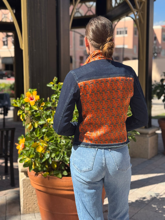 The Dark Denim Jacket / Lot’s of Stirrups / Orange